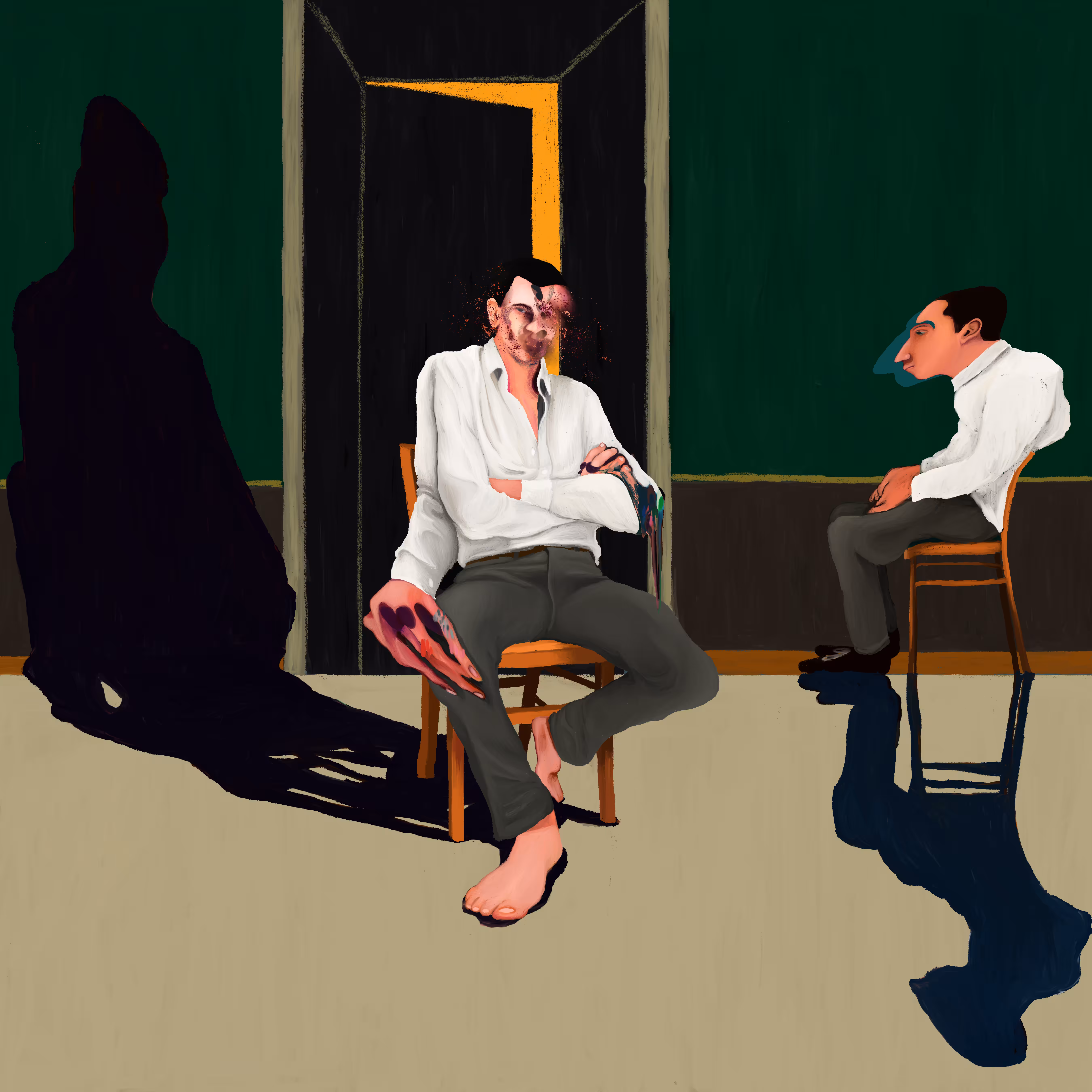 Human figure on a chair 