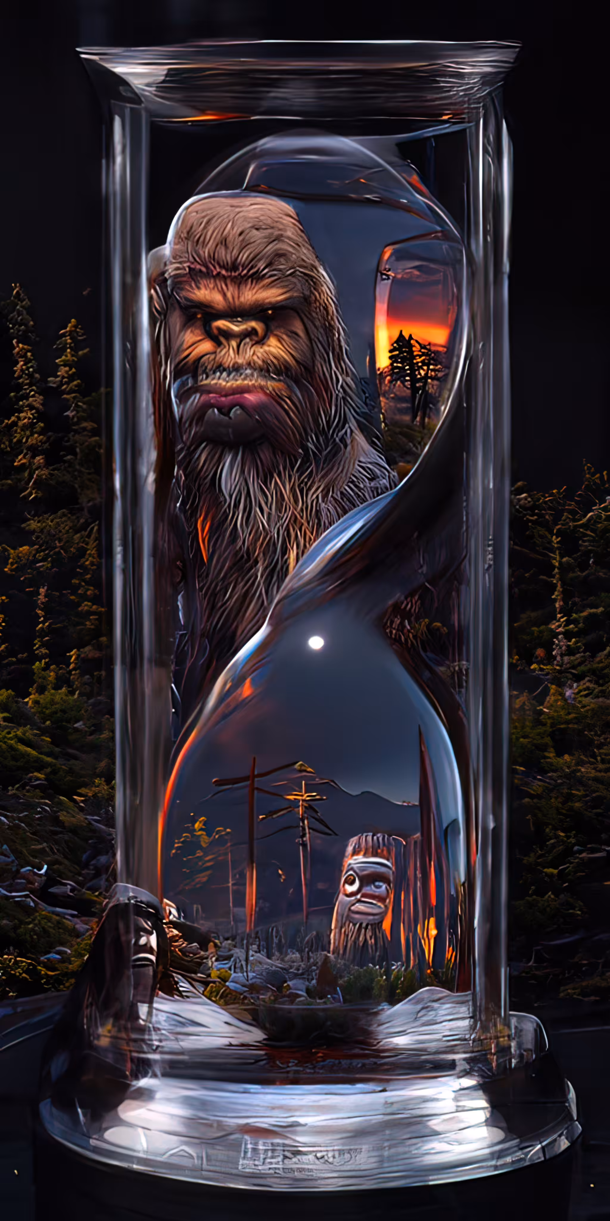 The Squatch Totem Hourglass