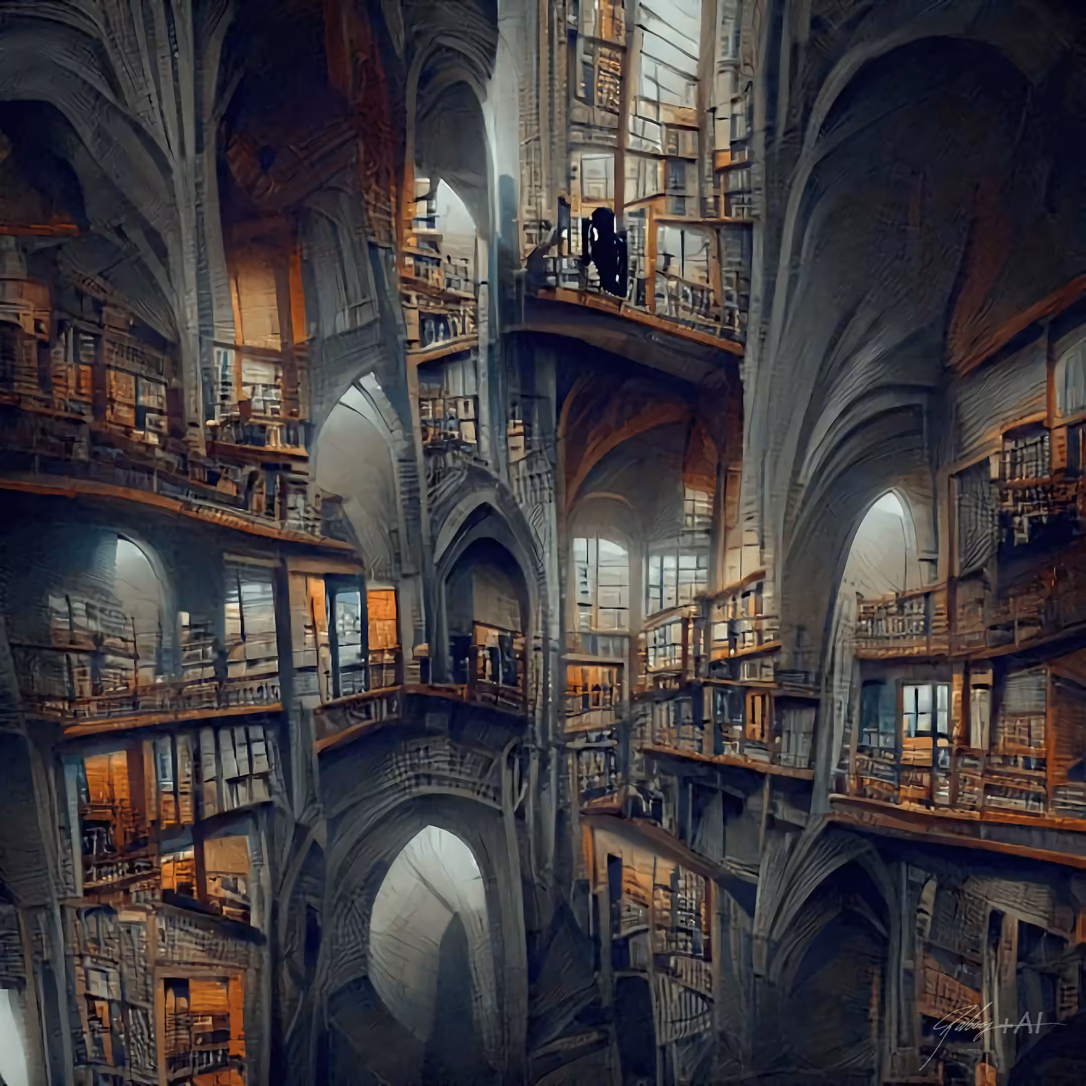 4 dimensional Gothic library