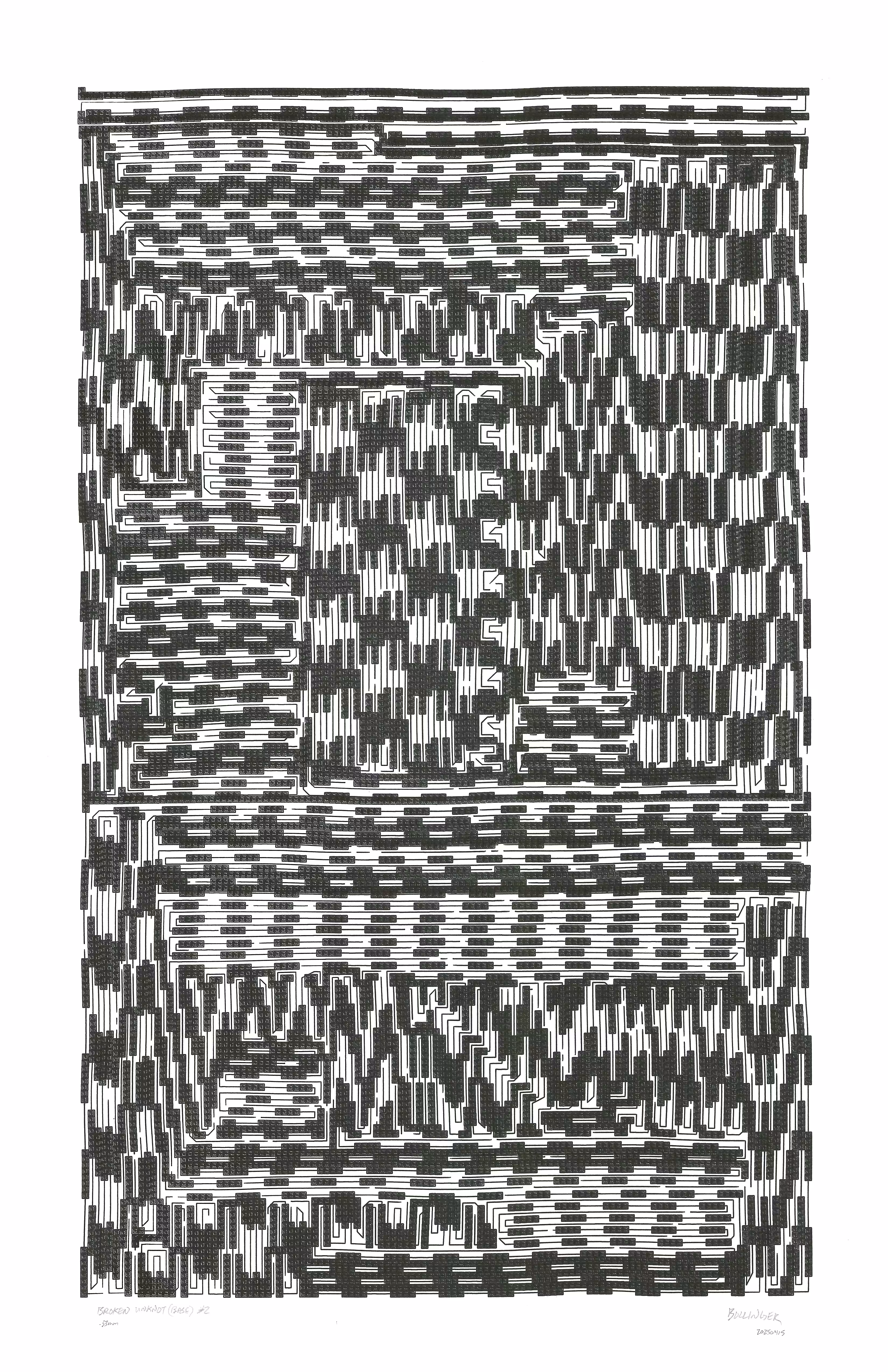 Physical Pen Plots: Broken Unknot fx(hash) (Base) #002 (0.3mm pen)