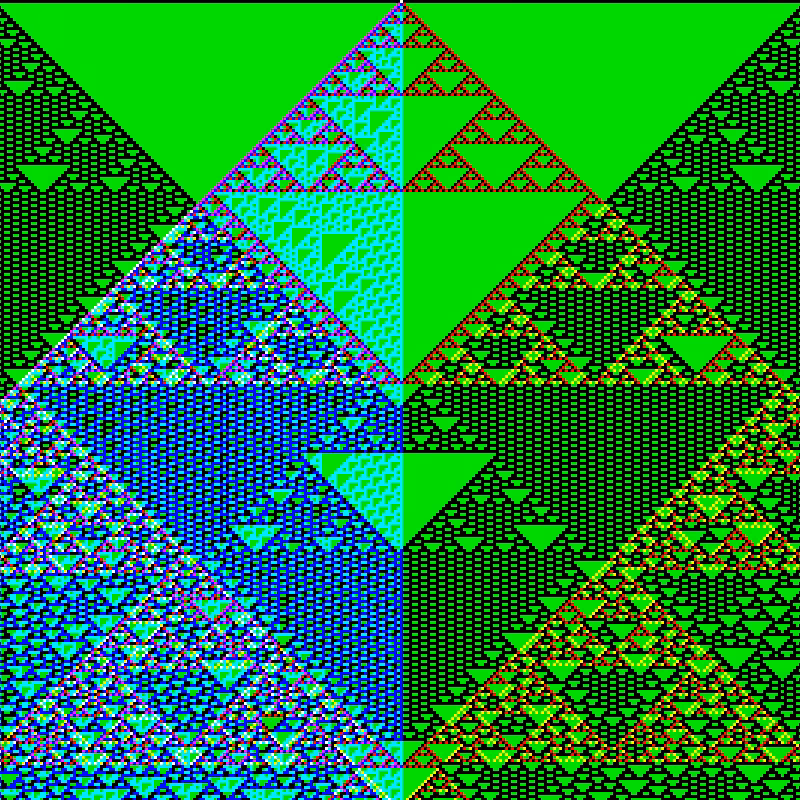 RGB Elementary Cellular Automaton #542