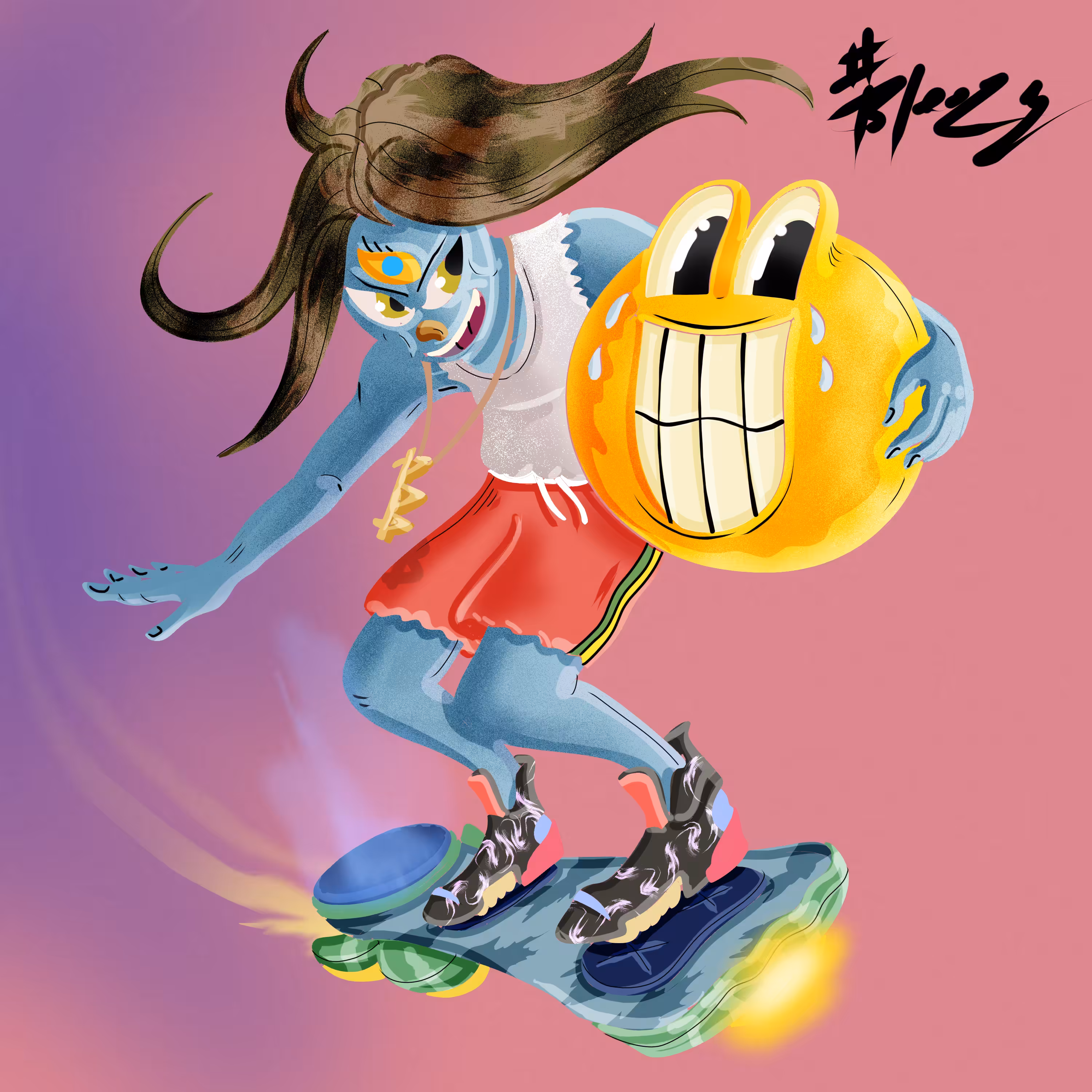 Surfin with smiley