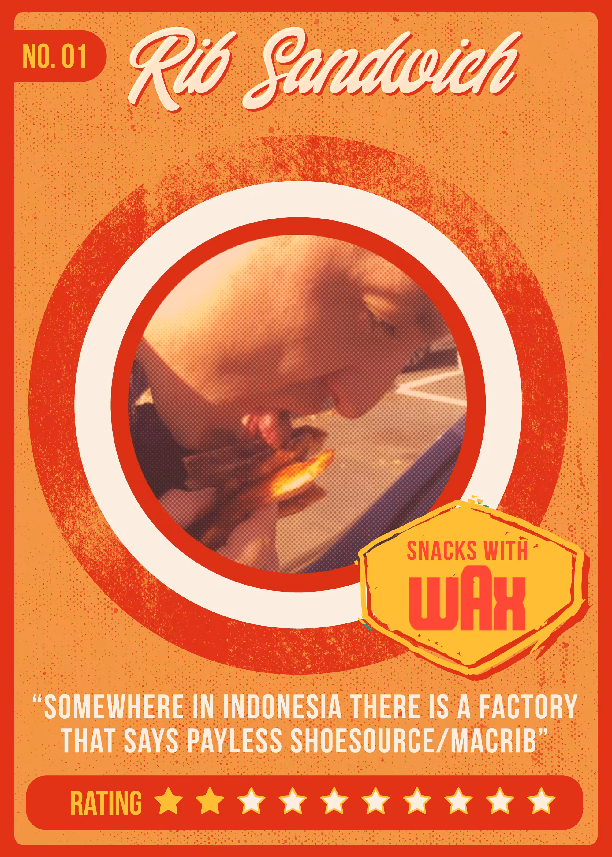 01_Rib Sandwich_Snacks with Wax Collectable Trading Card