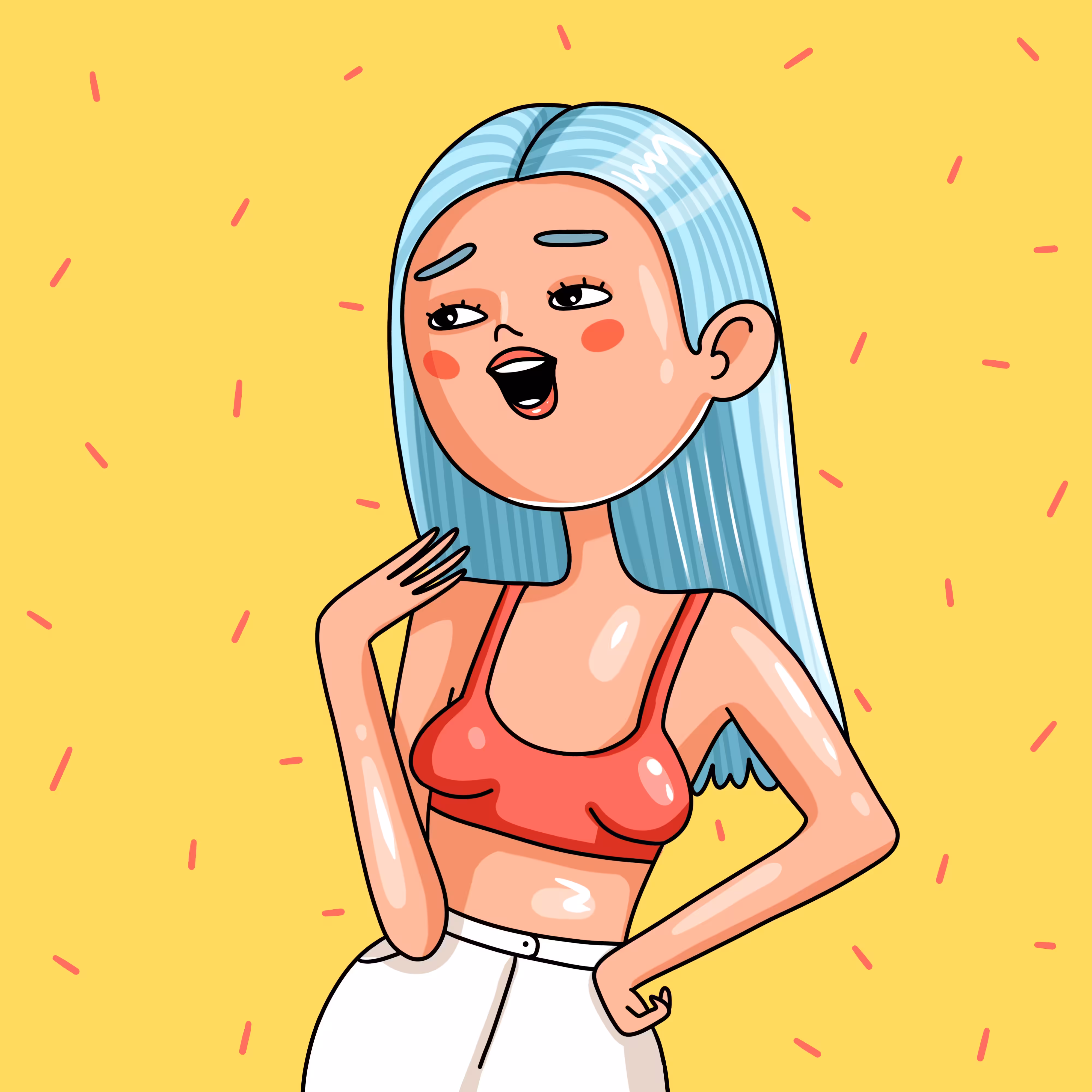 Blue-haired girl