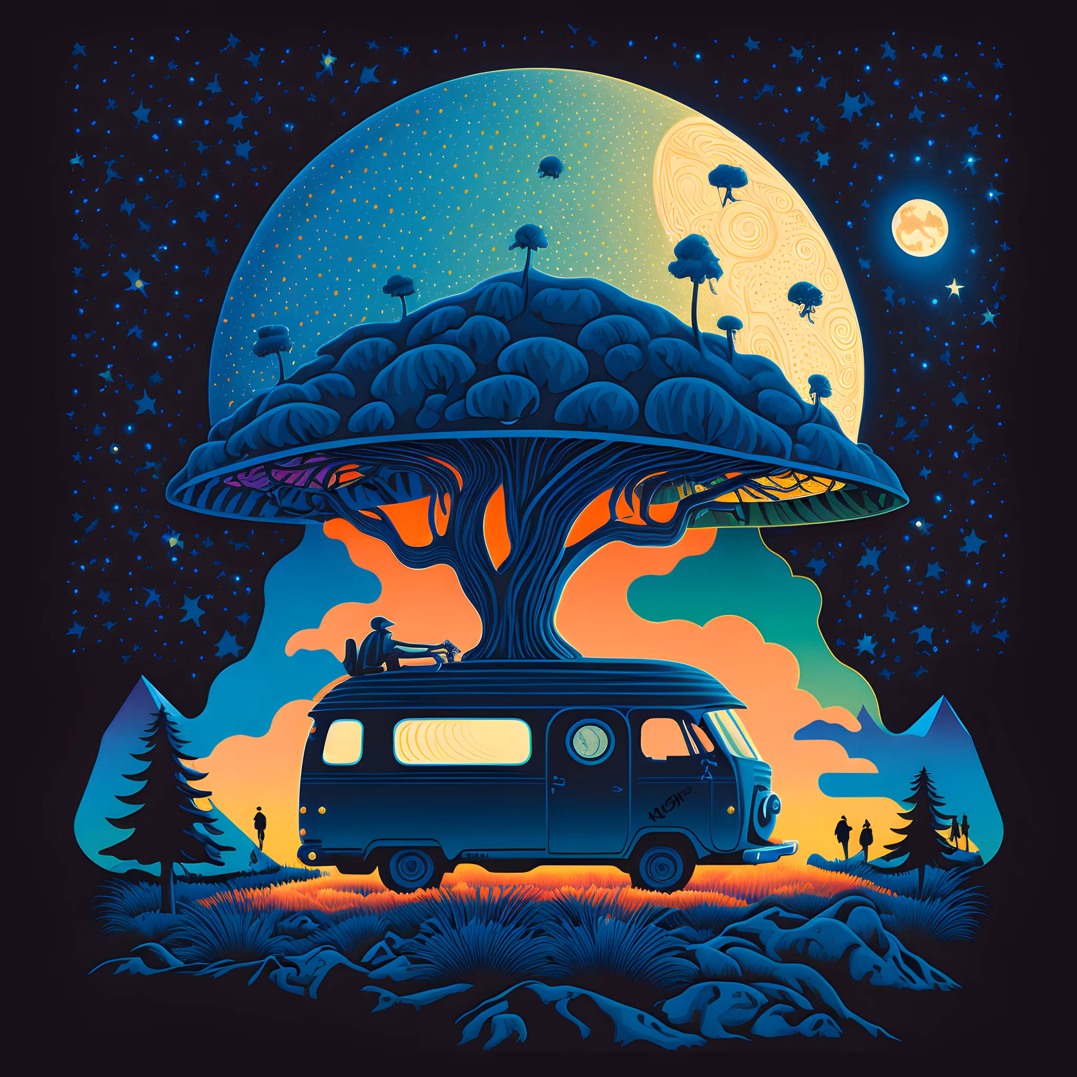 Summer, Campground at Night
