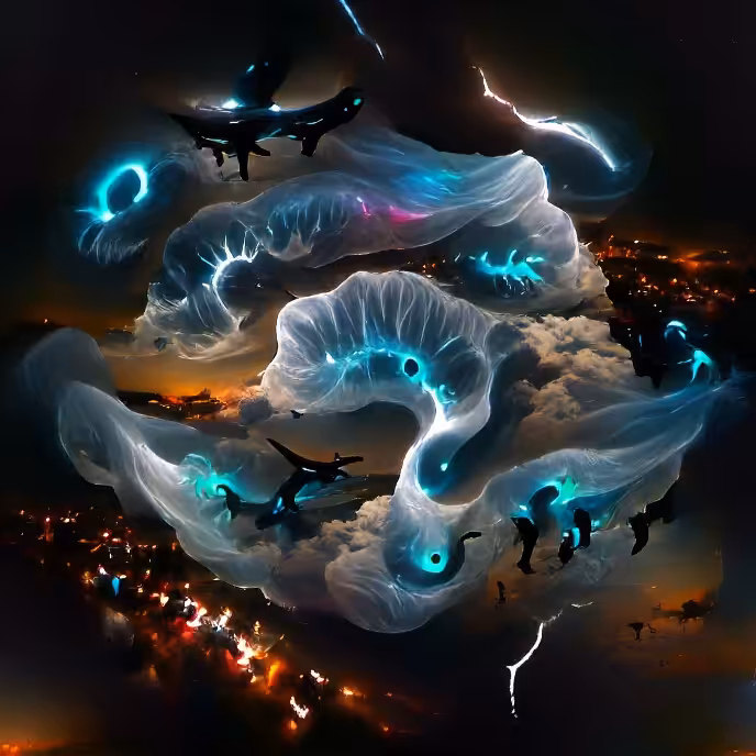 Cloud entities over the city
