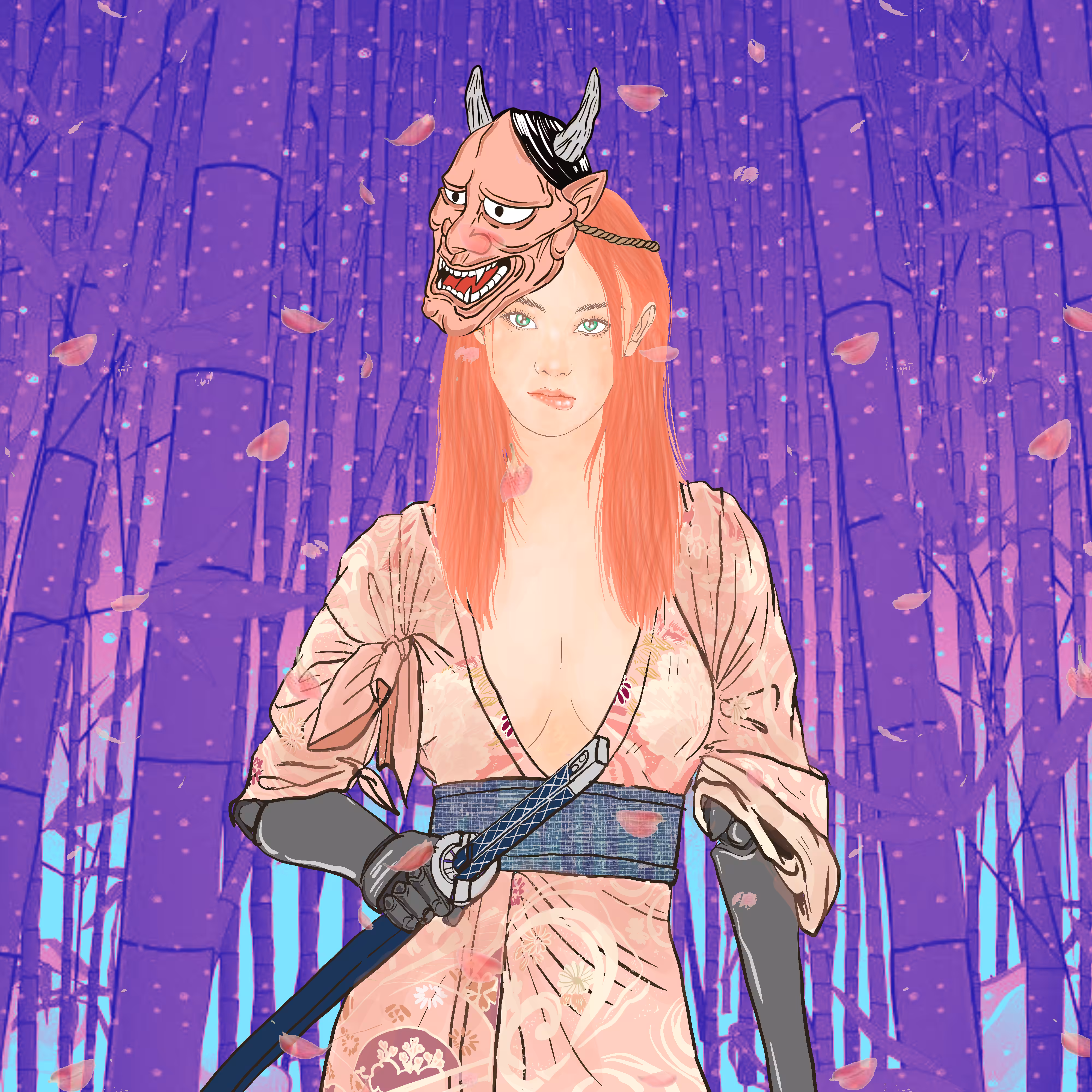 samurai demon girl