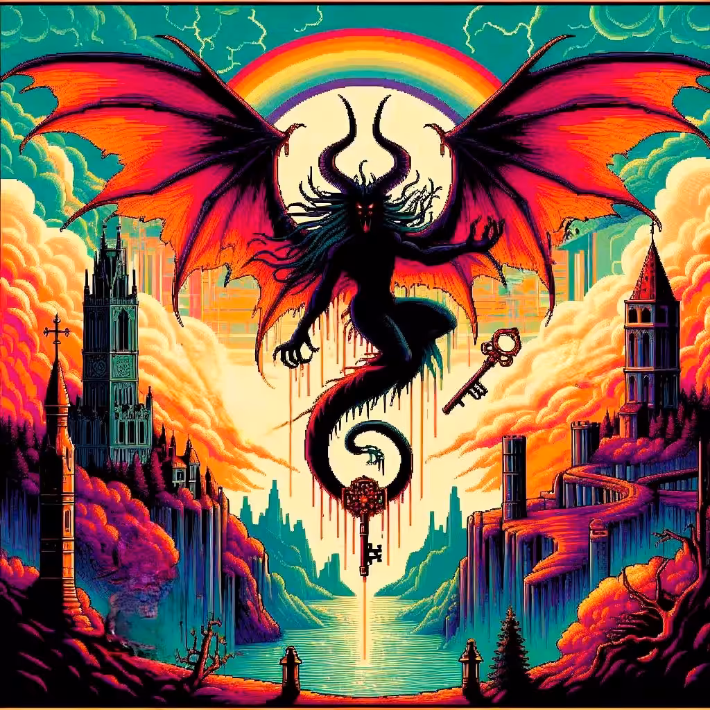 A Merger in the Dark: 8-bit flying  Omen creature 