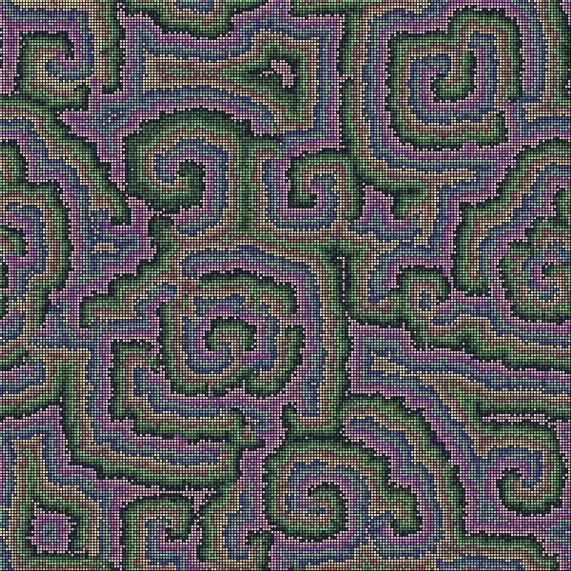 Reaction Diffusion Cellular Automata #43