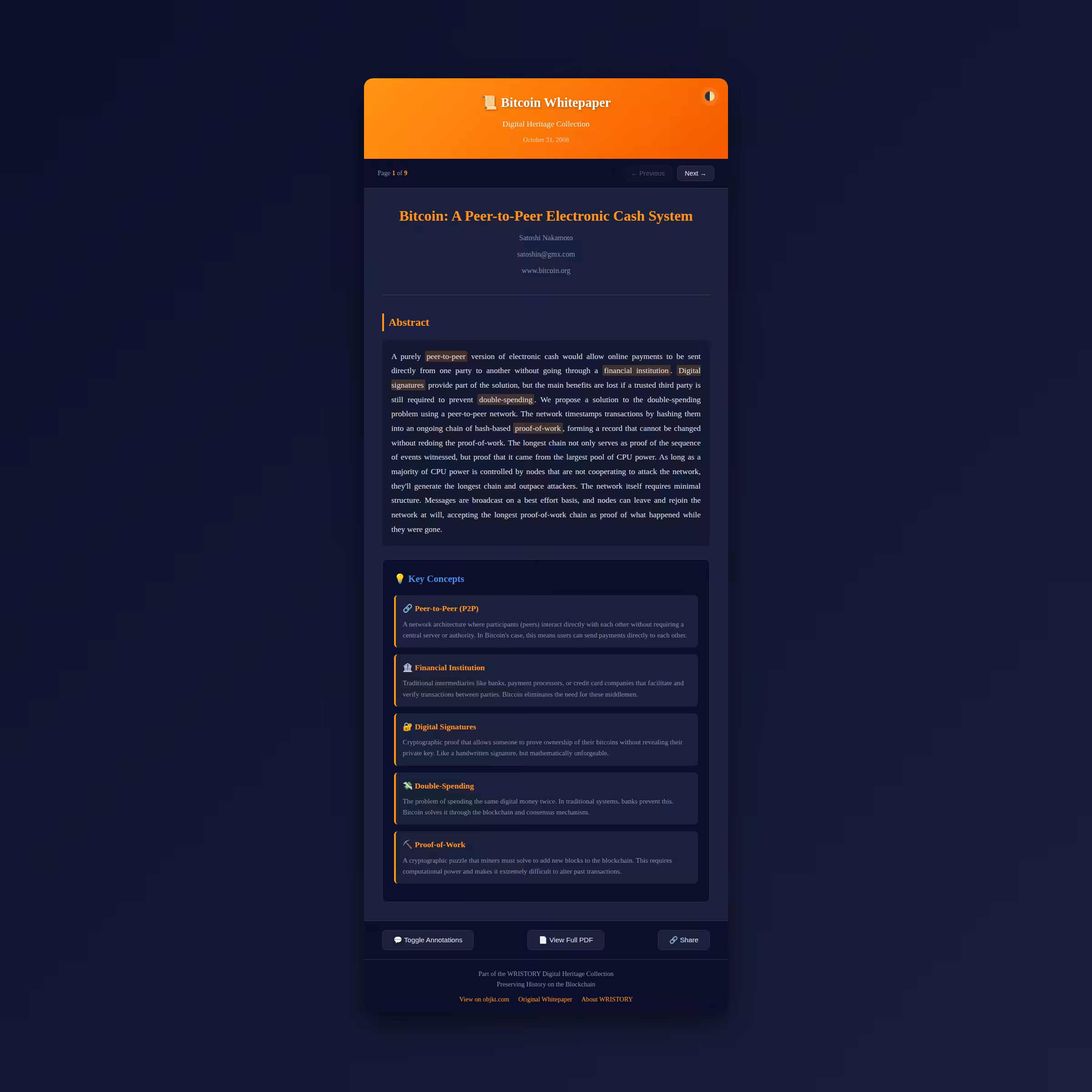 "Bitcoin Whitepaper Collection"