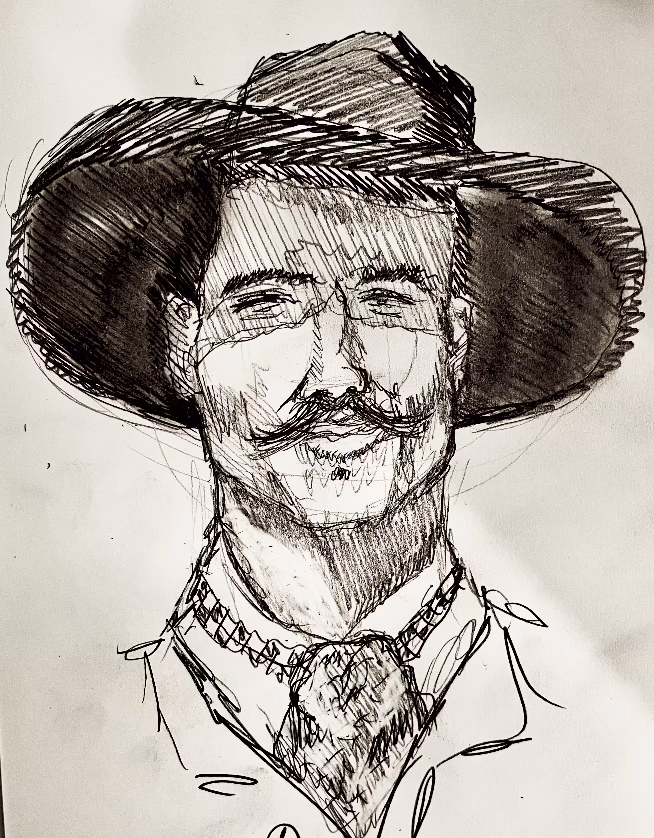 1/1 Pencil Sketch - "Doc Holliday"