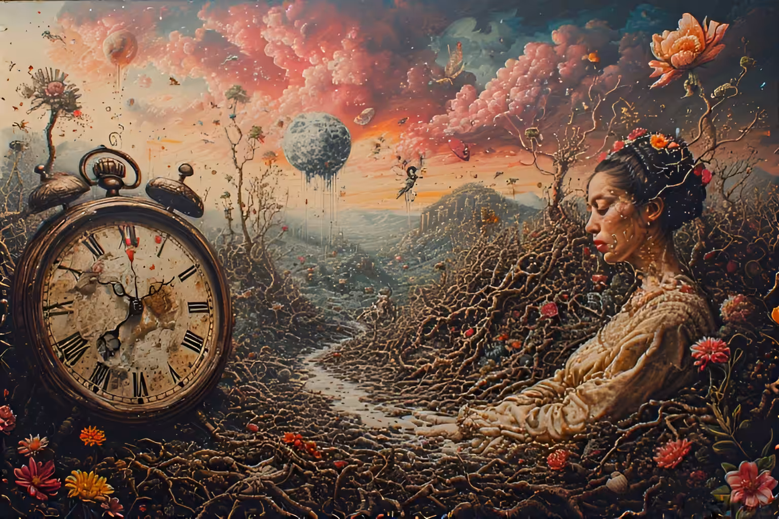 "The Persistence of Memory" revisited by Frida Kahlo