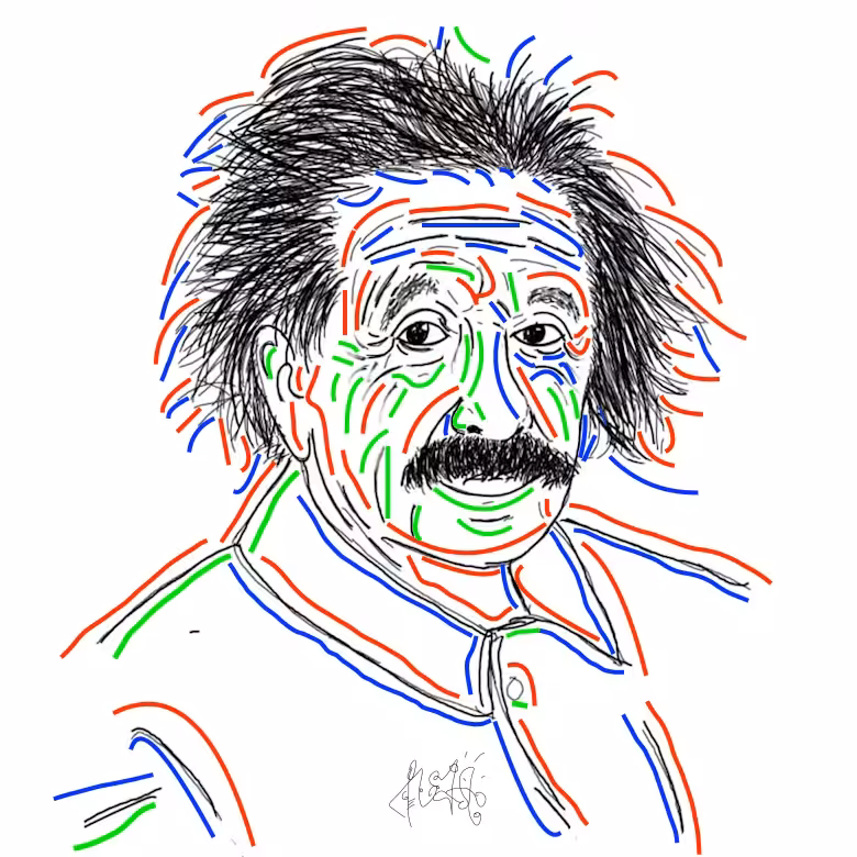 Scribble on Einstein's Face #0