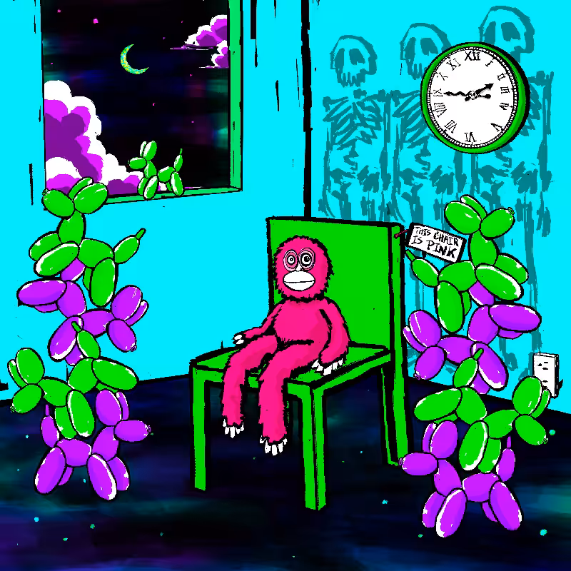 pink chair in the blue room #14