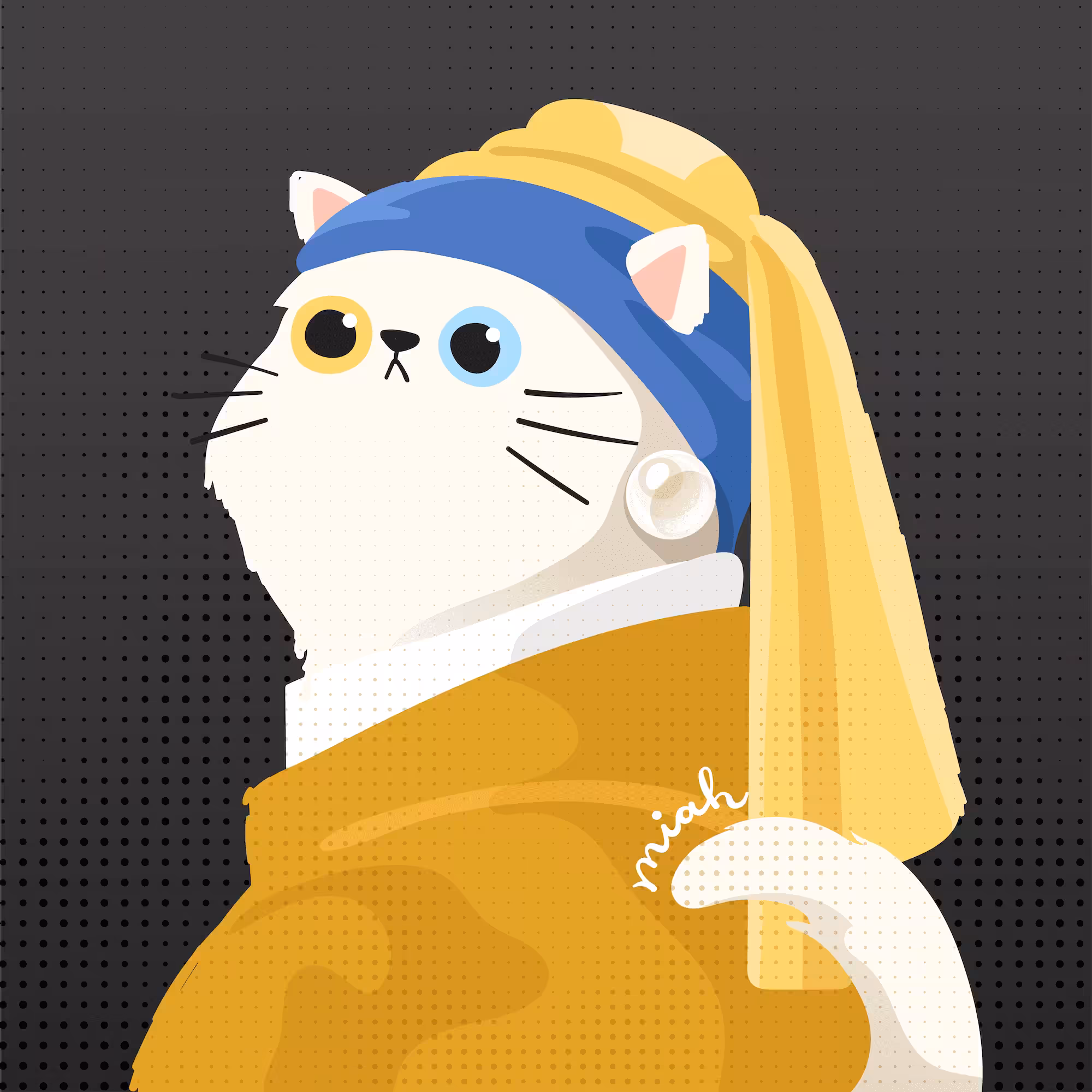 Cat x Famous Painting: Famous Painting : Meow with a pearl earring