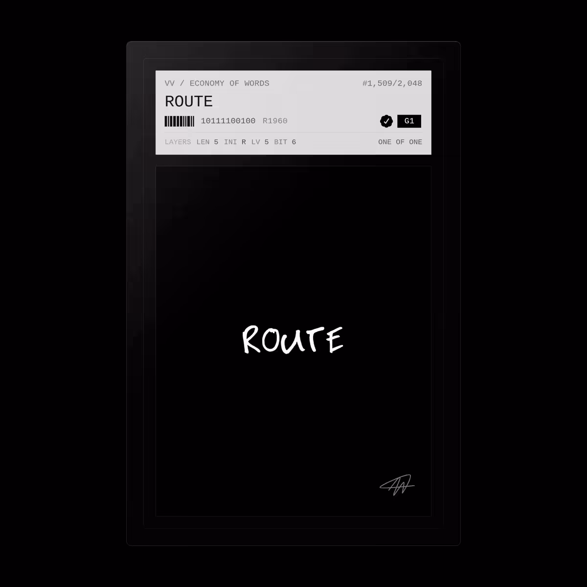 Economy of Words: ROUTE · #1509