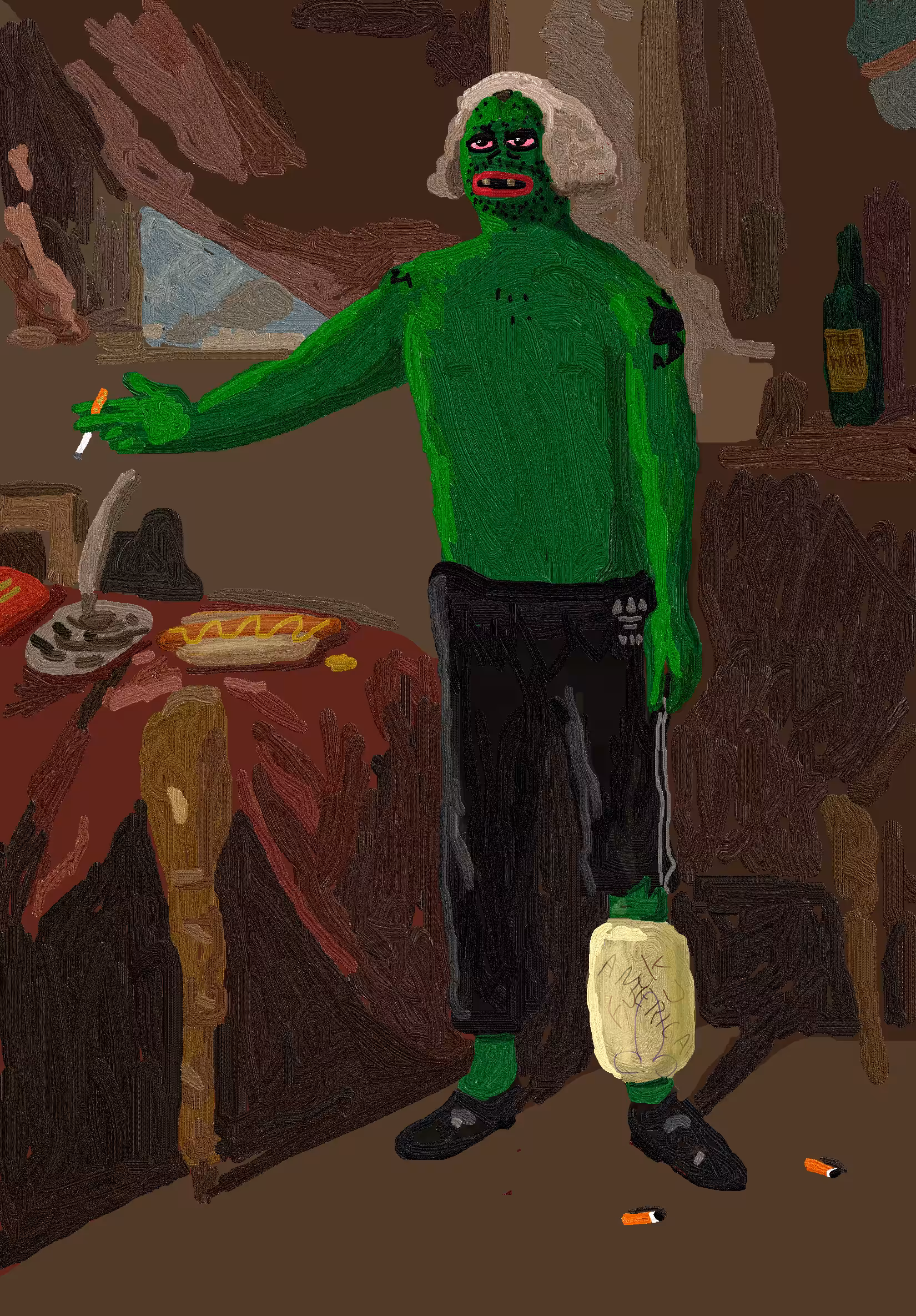 The Failed Artist LXIV (self portrait): Self portrait as George Washington