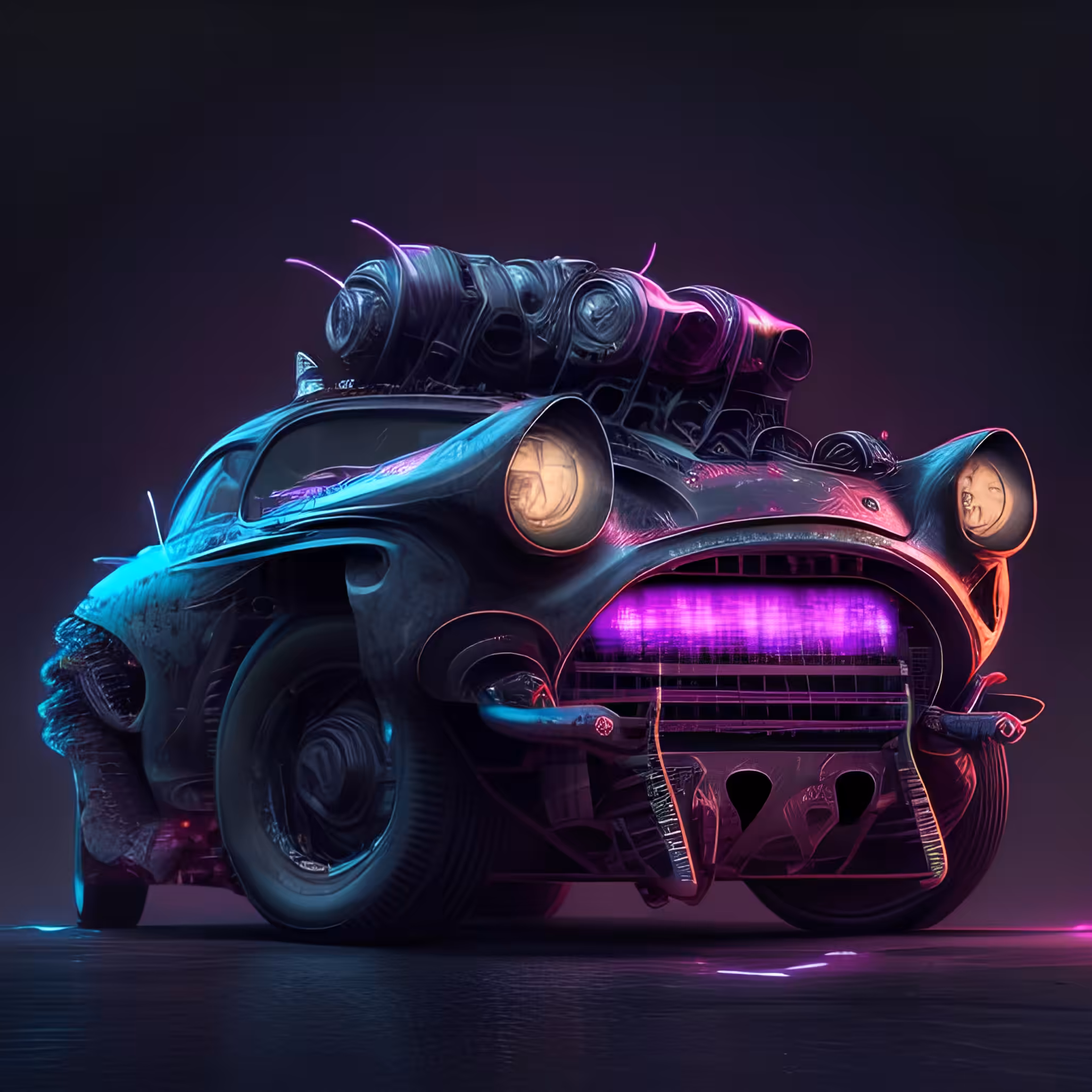 The Number 4 Neon Machine