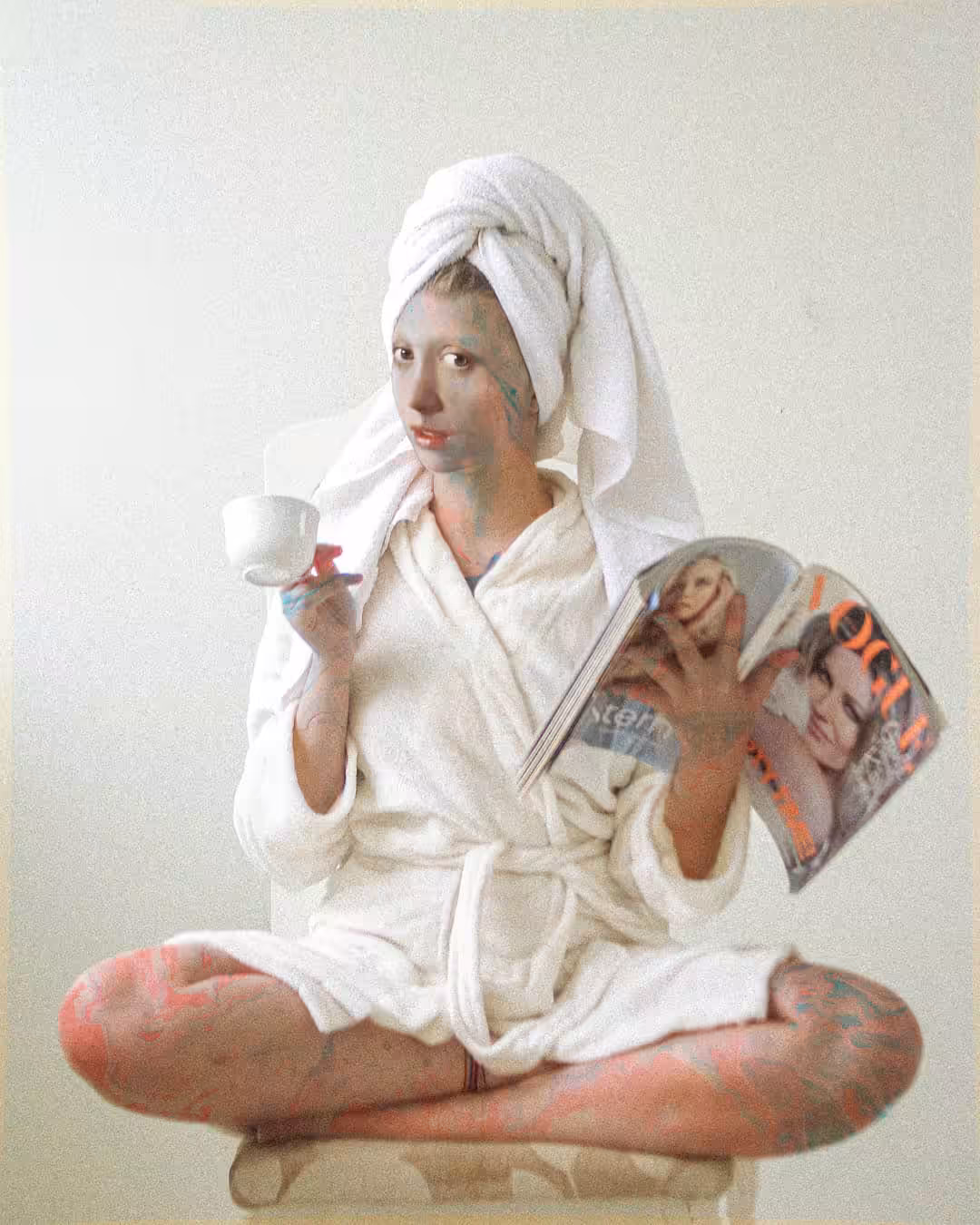 Girl with a Pearl Bathrobe