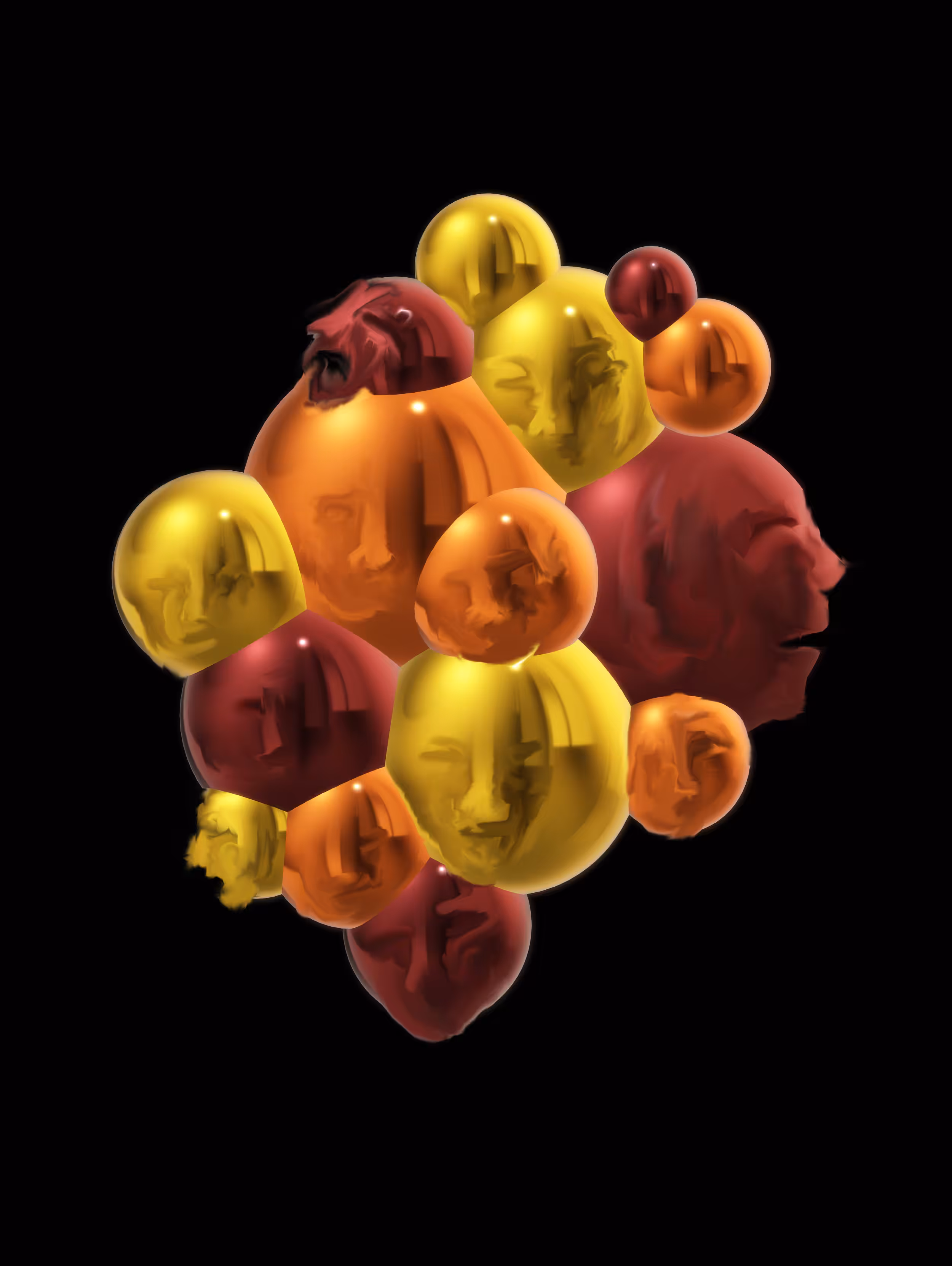 many abstract faces 3
