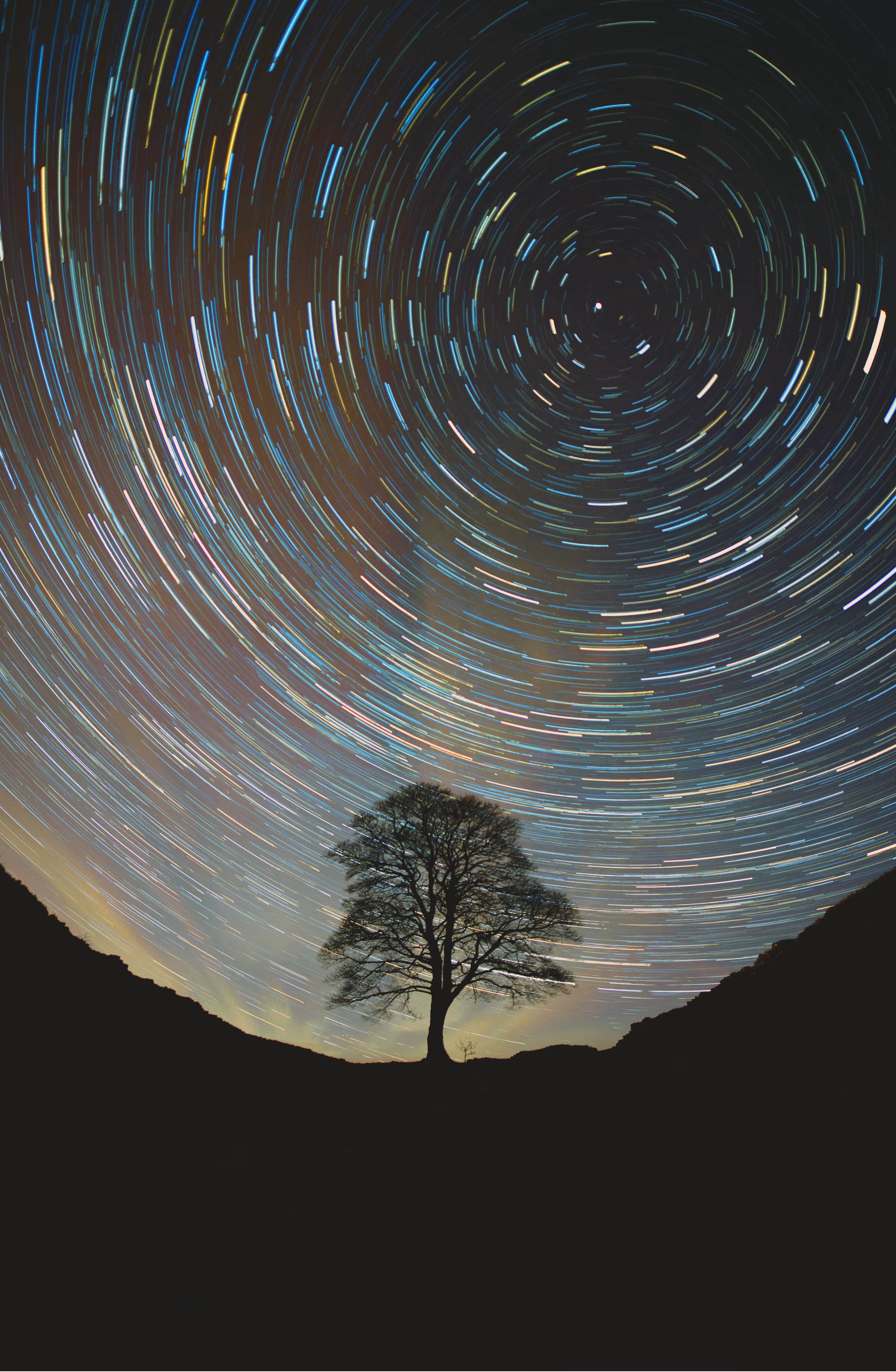 Star trails northumberland 