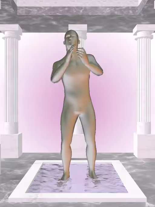 HeavenComputer: The Cheering Olive Sunset Man #2213