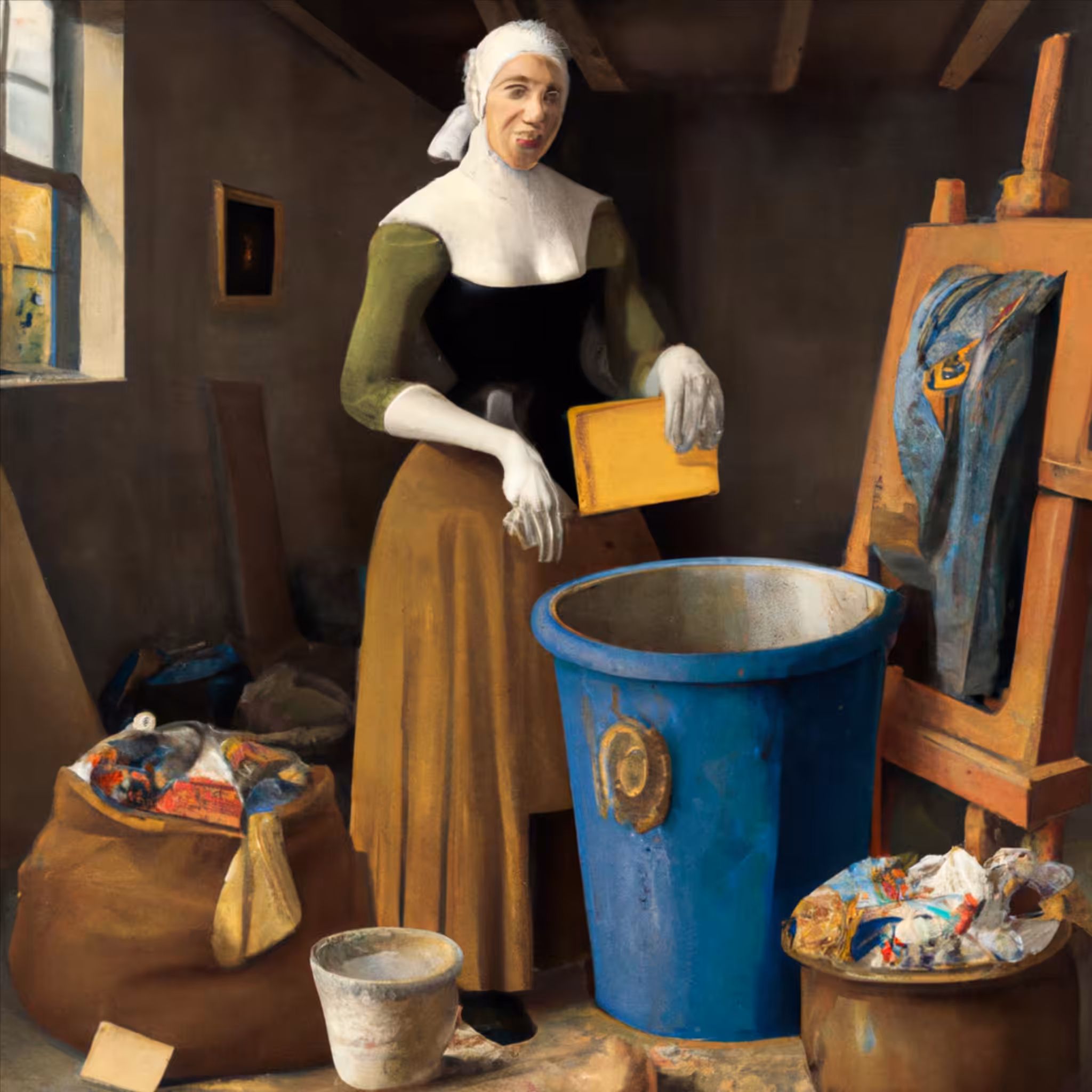 "The Milkmaid Sorting through Waste" by Vermeeren