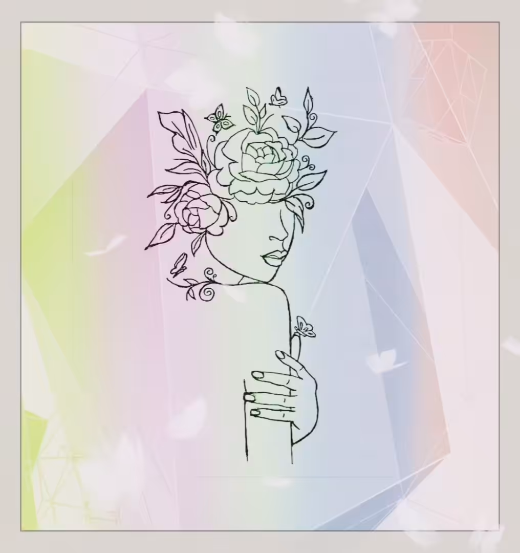  LineArt.Beautiful Girl