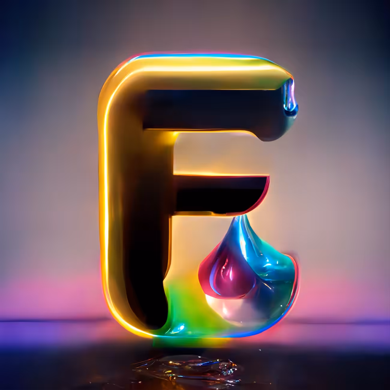 Shiny Liquid Alphabet Series - F