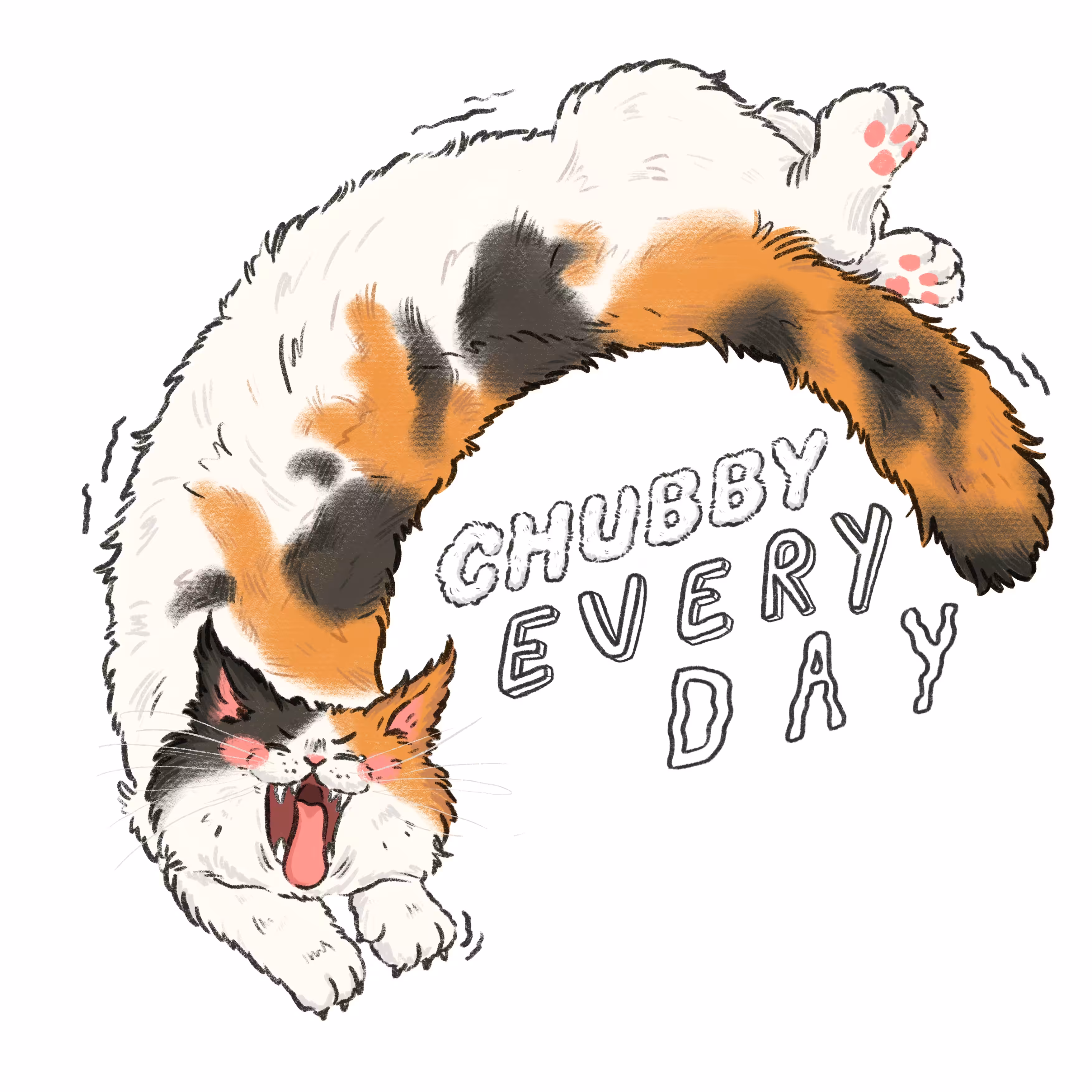 Lazy Calico is Yawnnnnnning