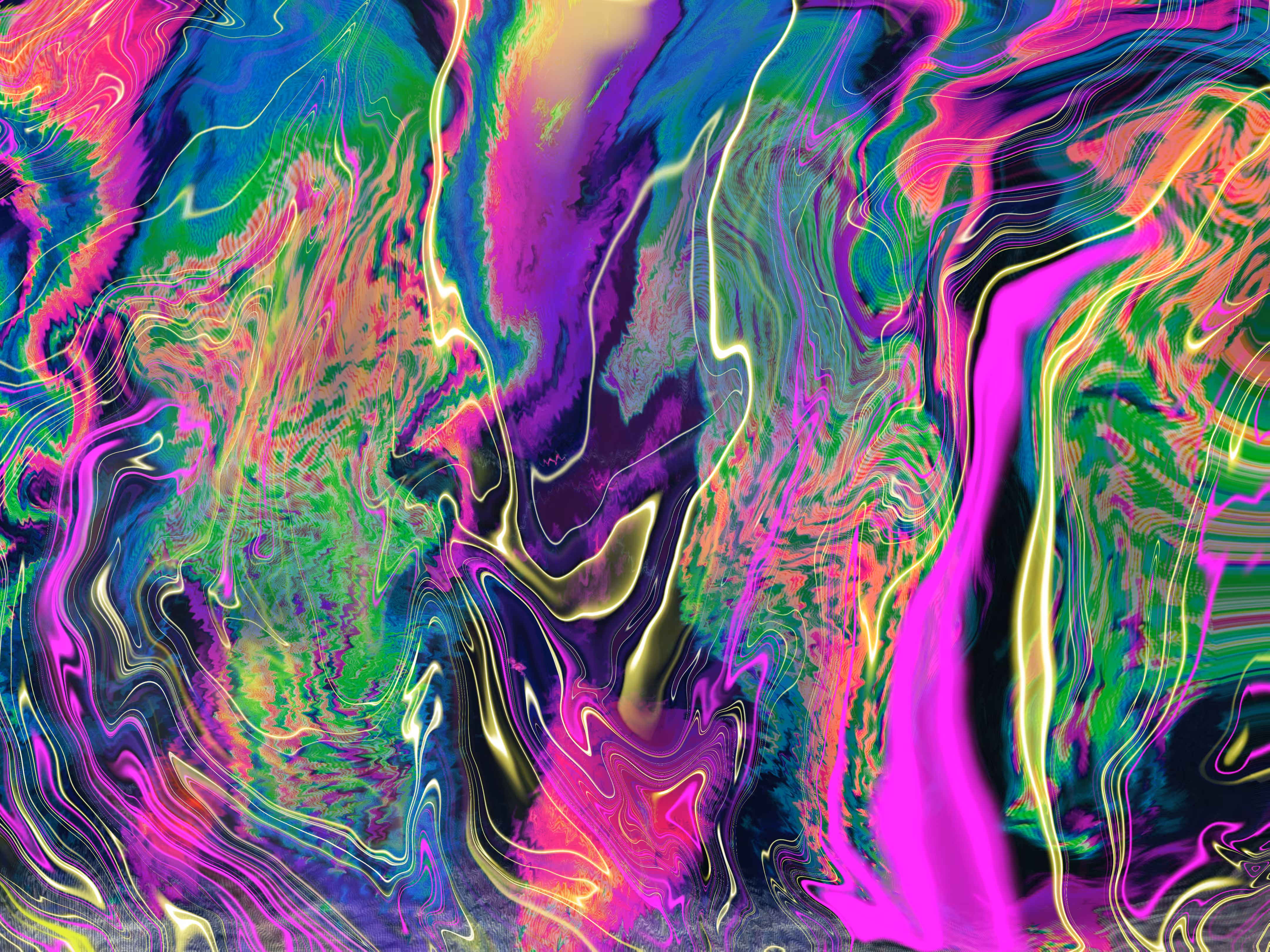 Flourescent Blood Flow Swirls
