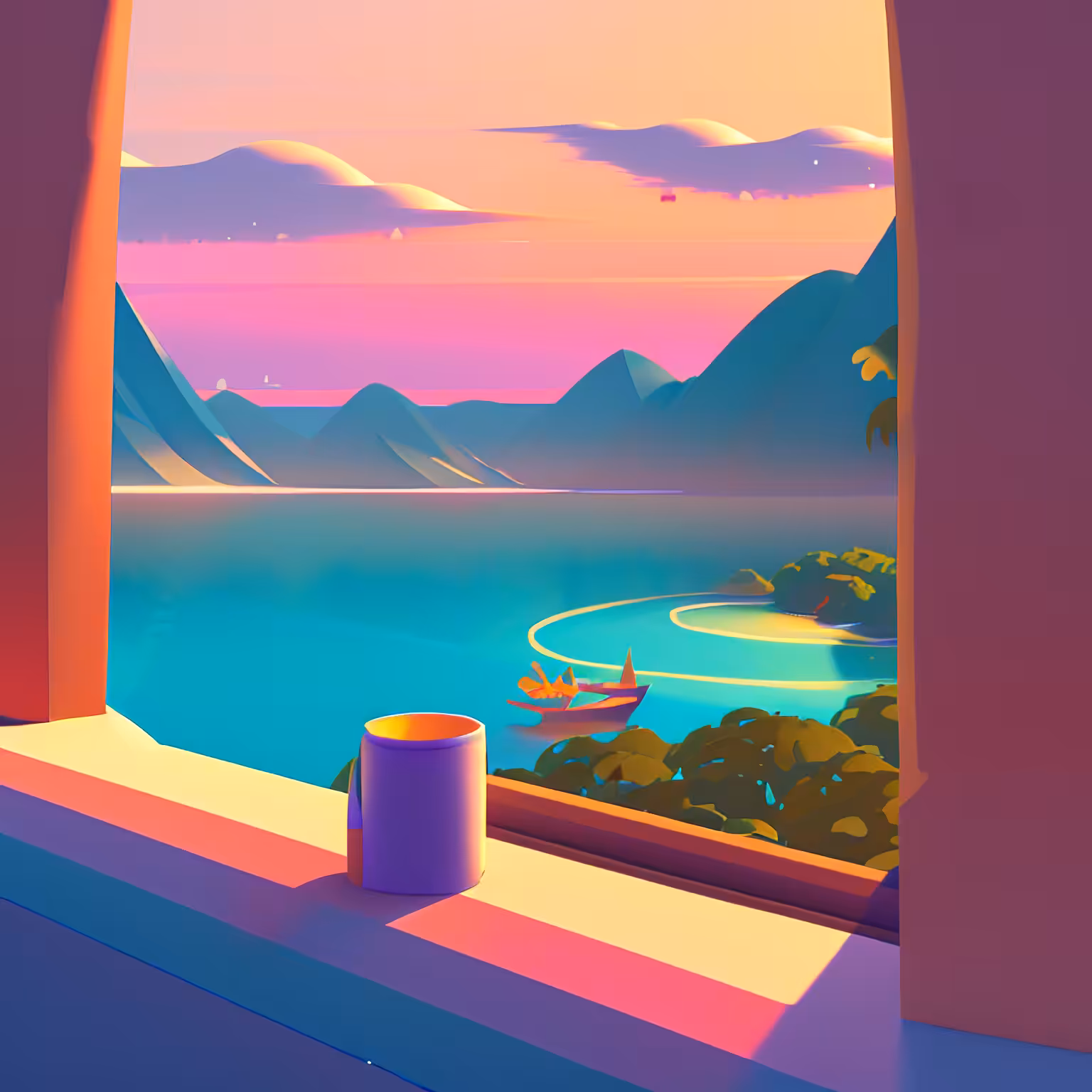 Vue sur le lagon