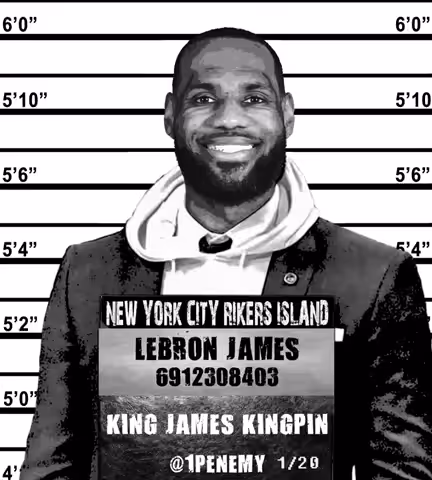 LEBRON JAMES 1/20 SOHO LINE UP BY NYC ARTIST 1PENEMY