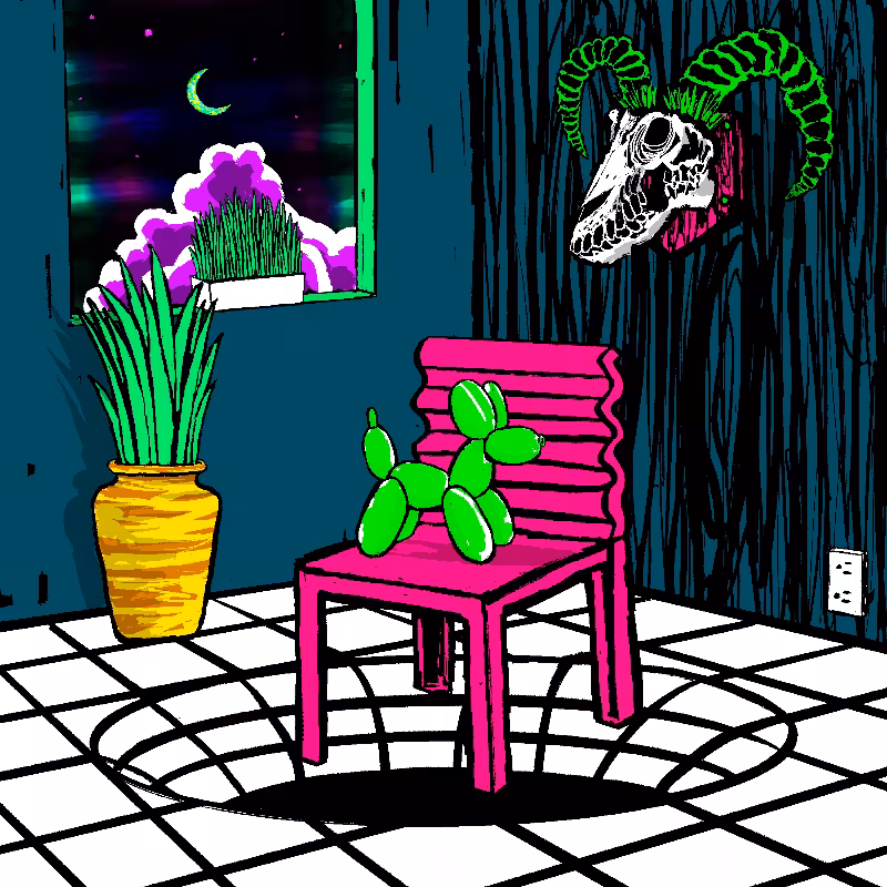 pink chair in the blue room #3