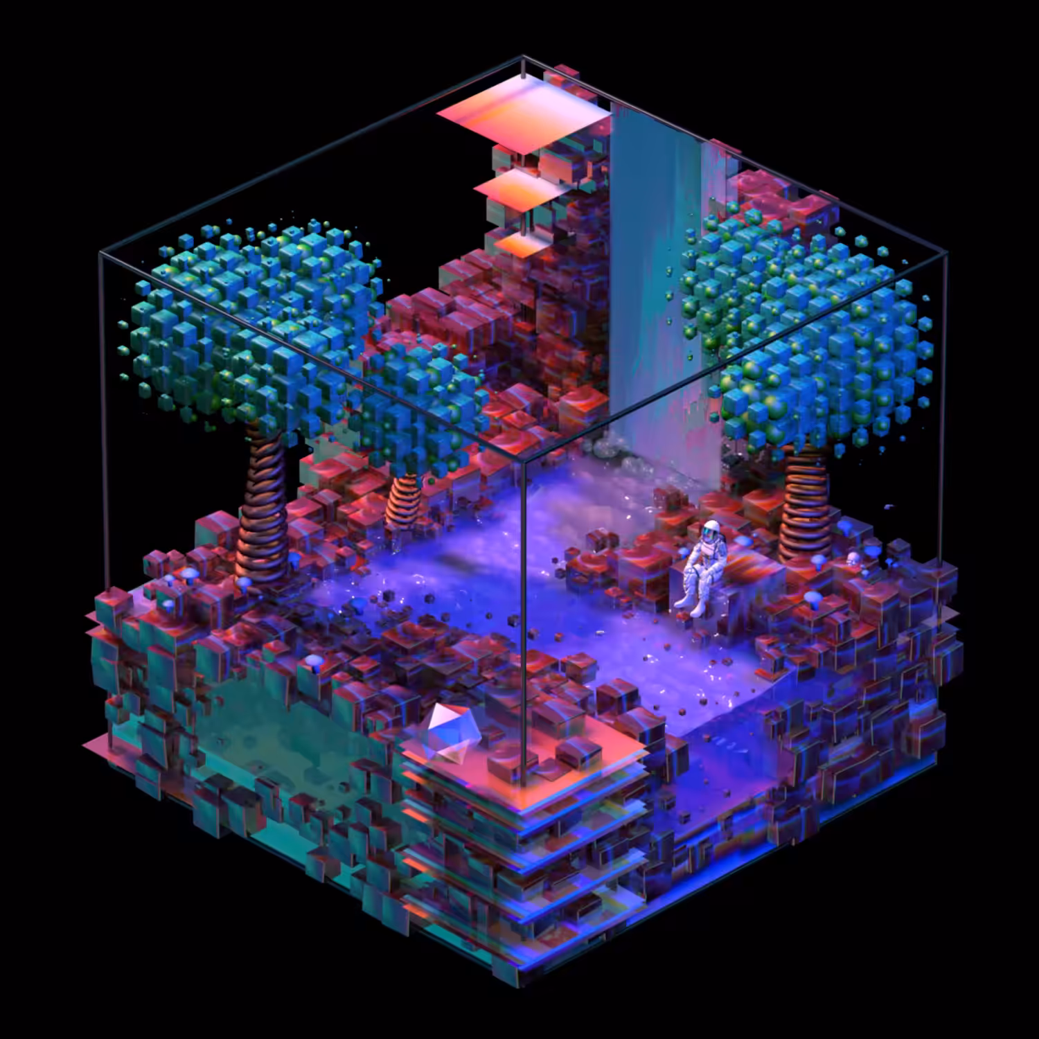 Underground River and Waterfall [Small Space #1]
