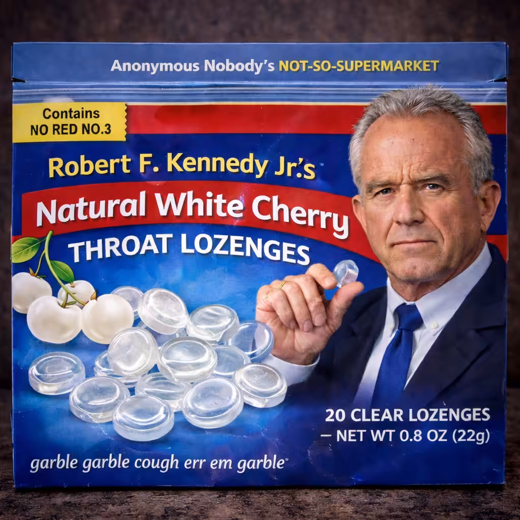 Anonymous Nobody’s Not-So-Supermarket: Robert F Kennedy Jr’s Natural White Cherry Throat Lozenges