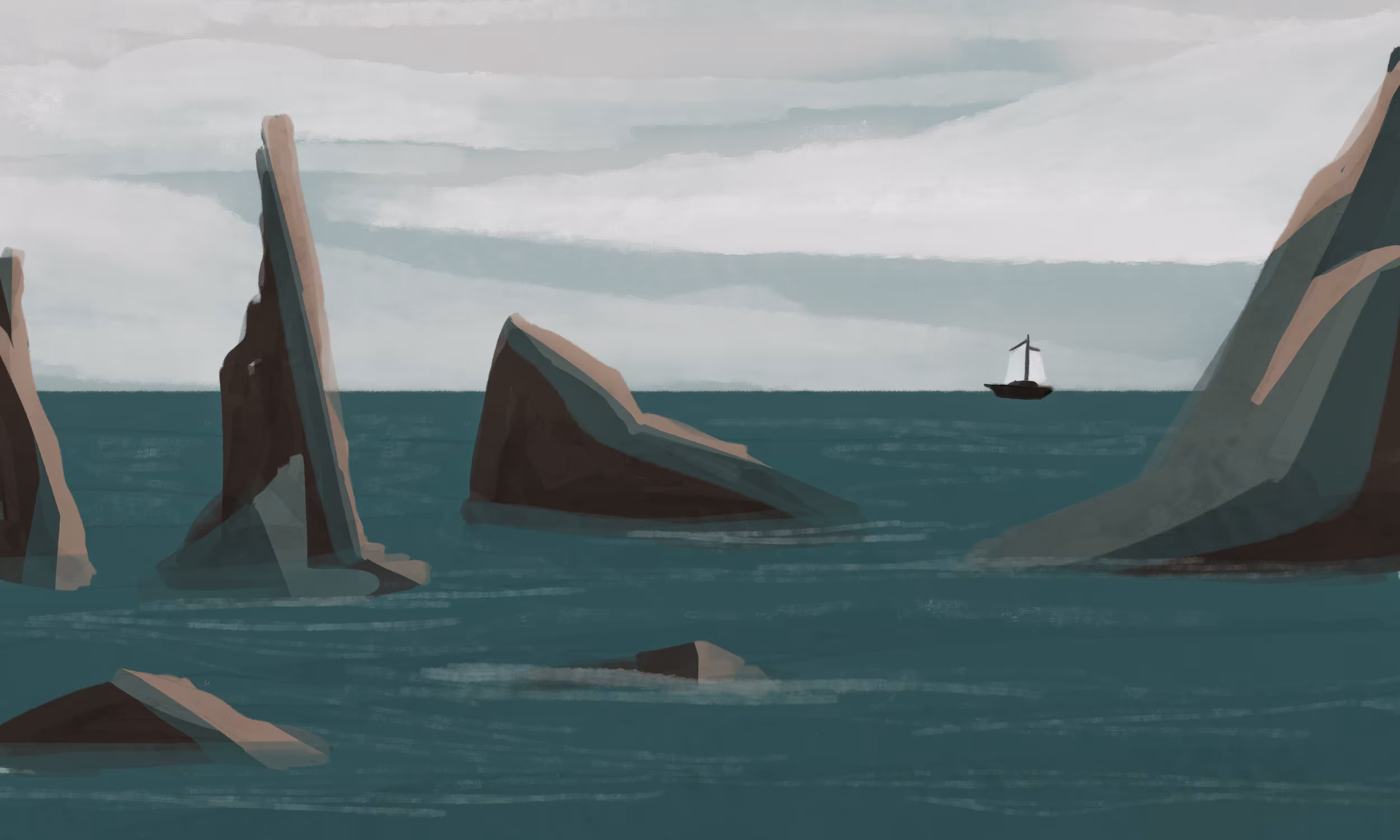 Seafarers on calm waters