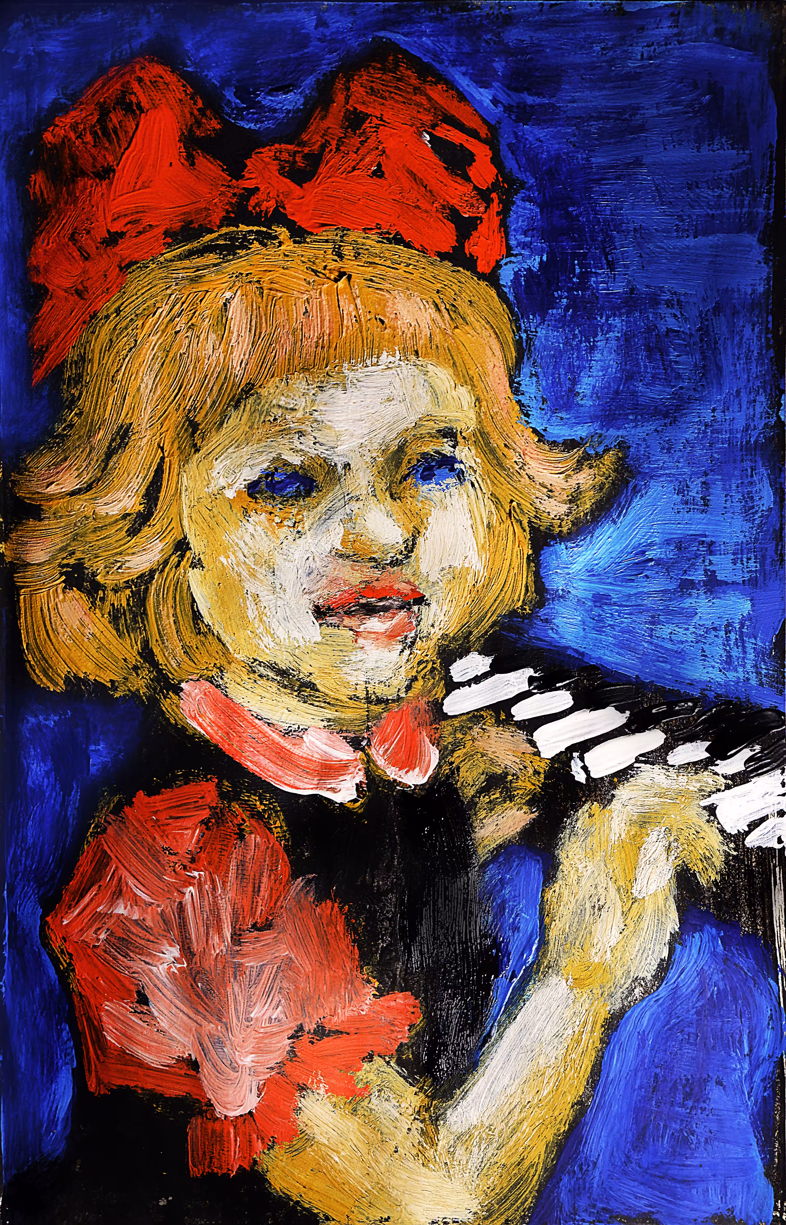 Red bows Blue piano
