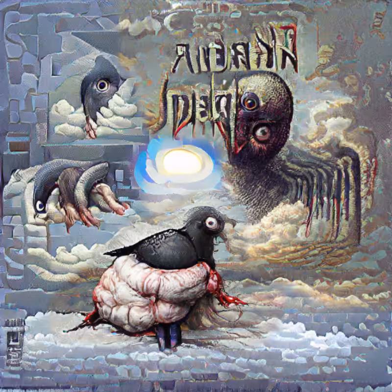 Pigeon Sat on a Brain Reflecting Existence #55