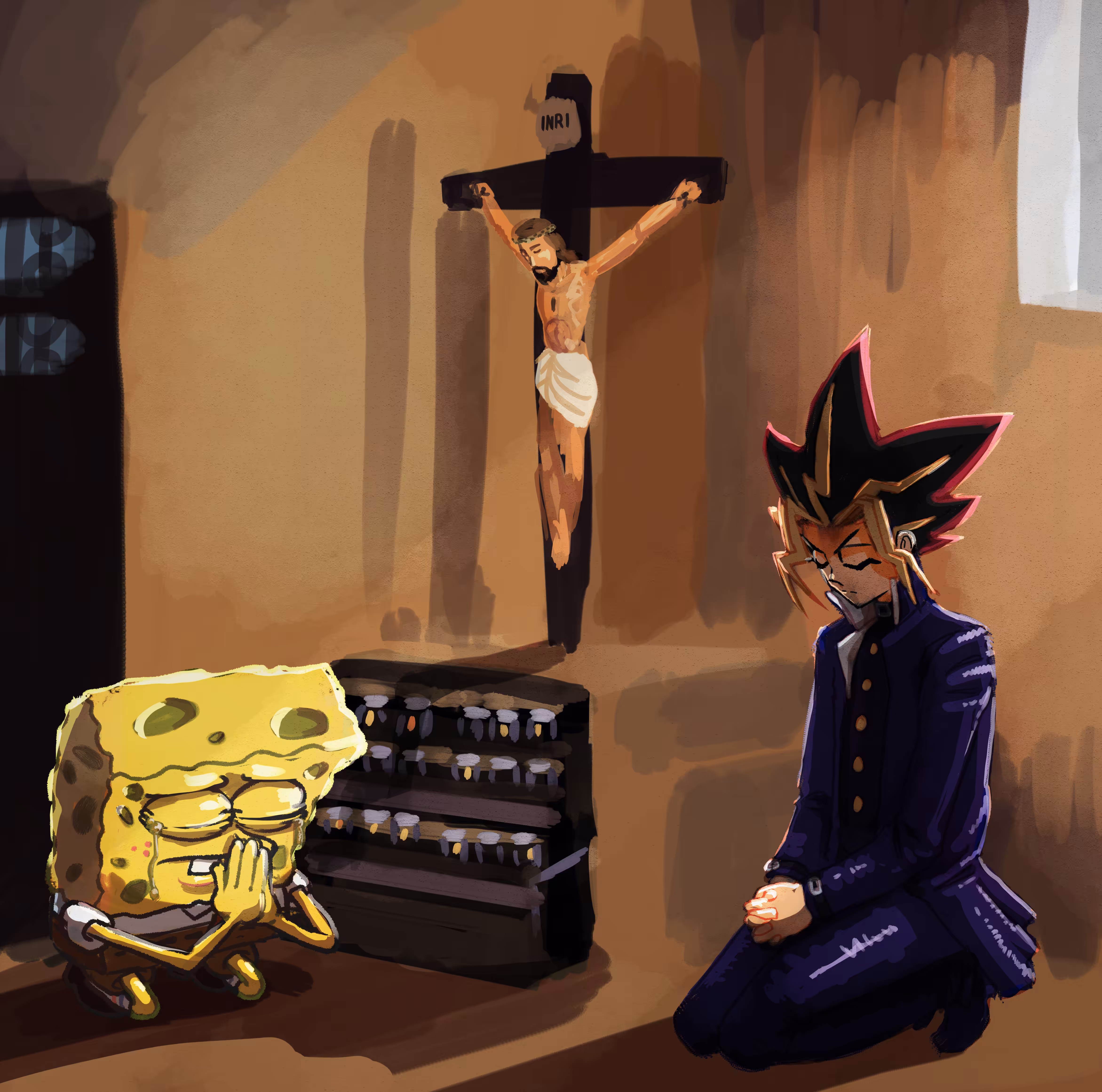 Spongebob Prays With Yugi