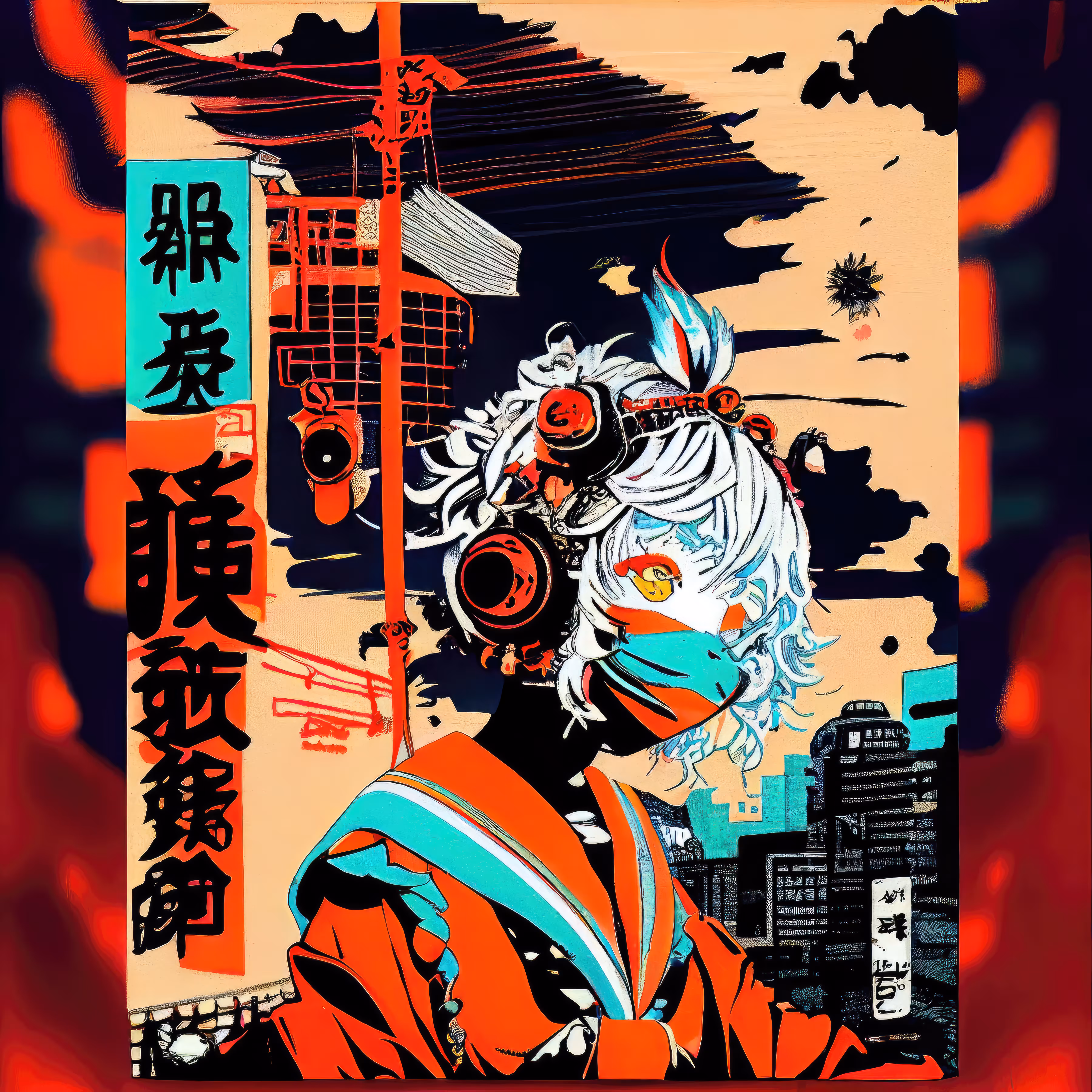 Geisha Punk #16 (Framed COVID Edition)