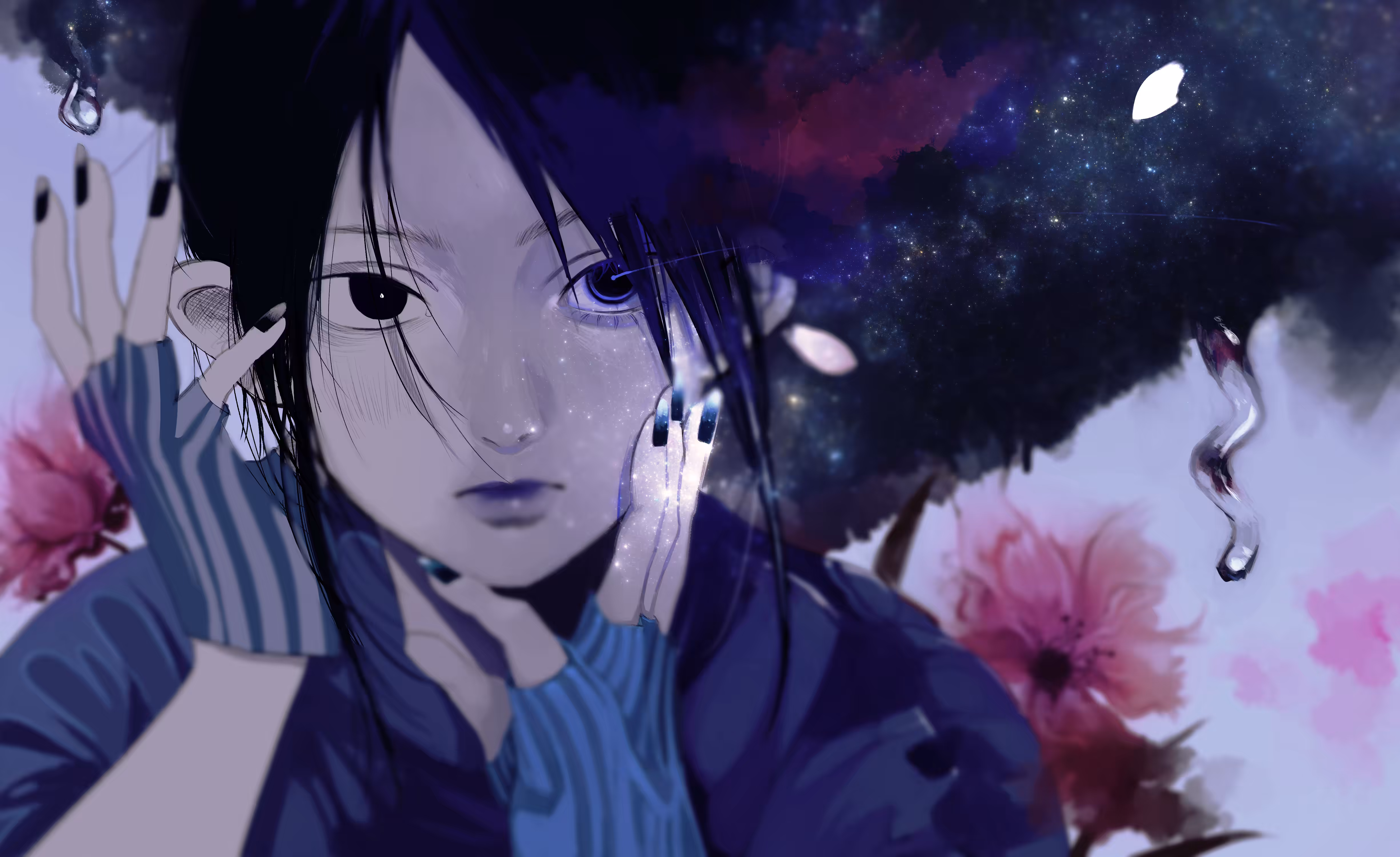 blue smoky light