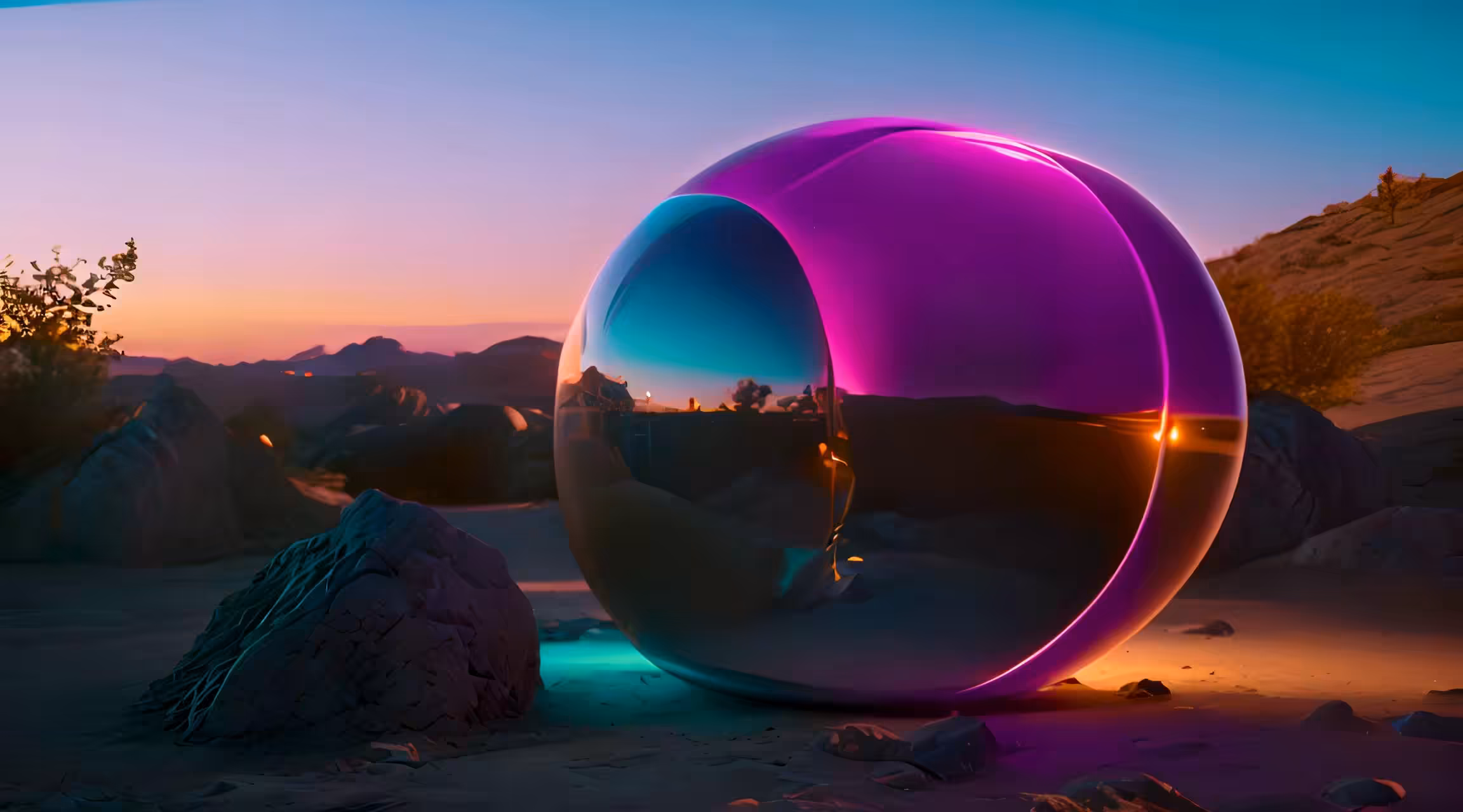 Leo Espinoza - Plasma sphere on the edge of the desert