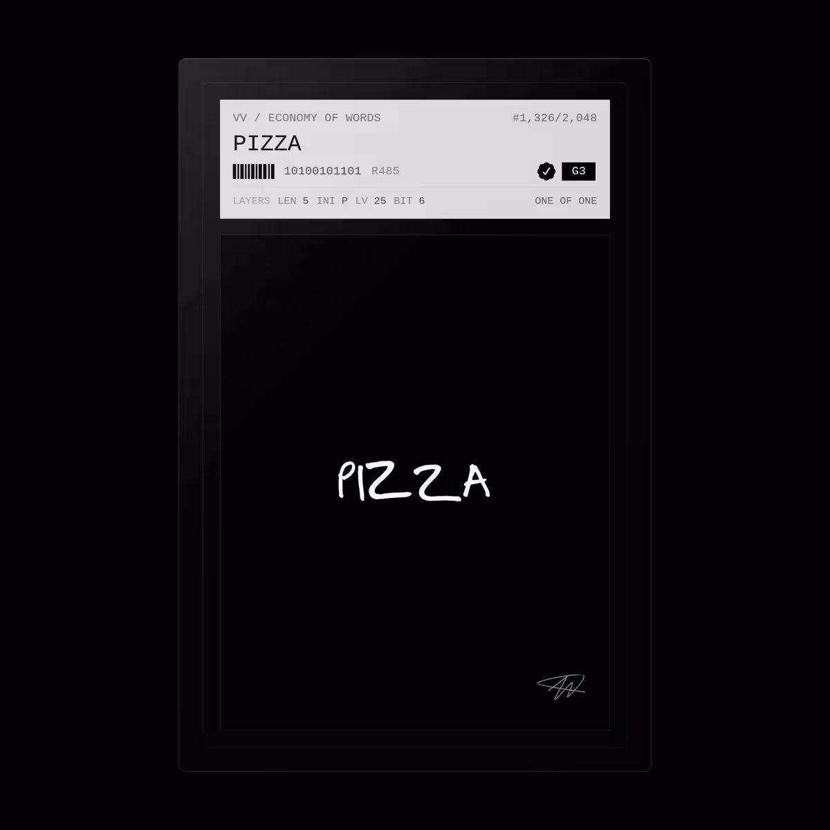 Economy of Words: PIZZA · #1326