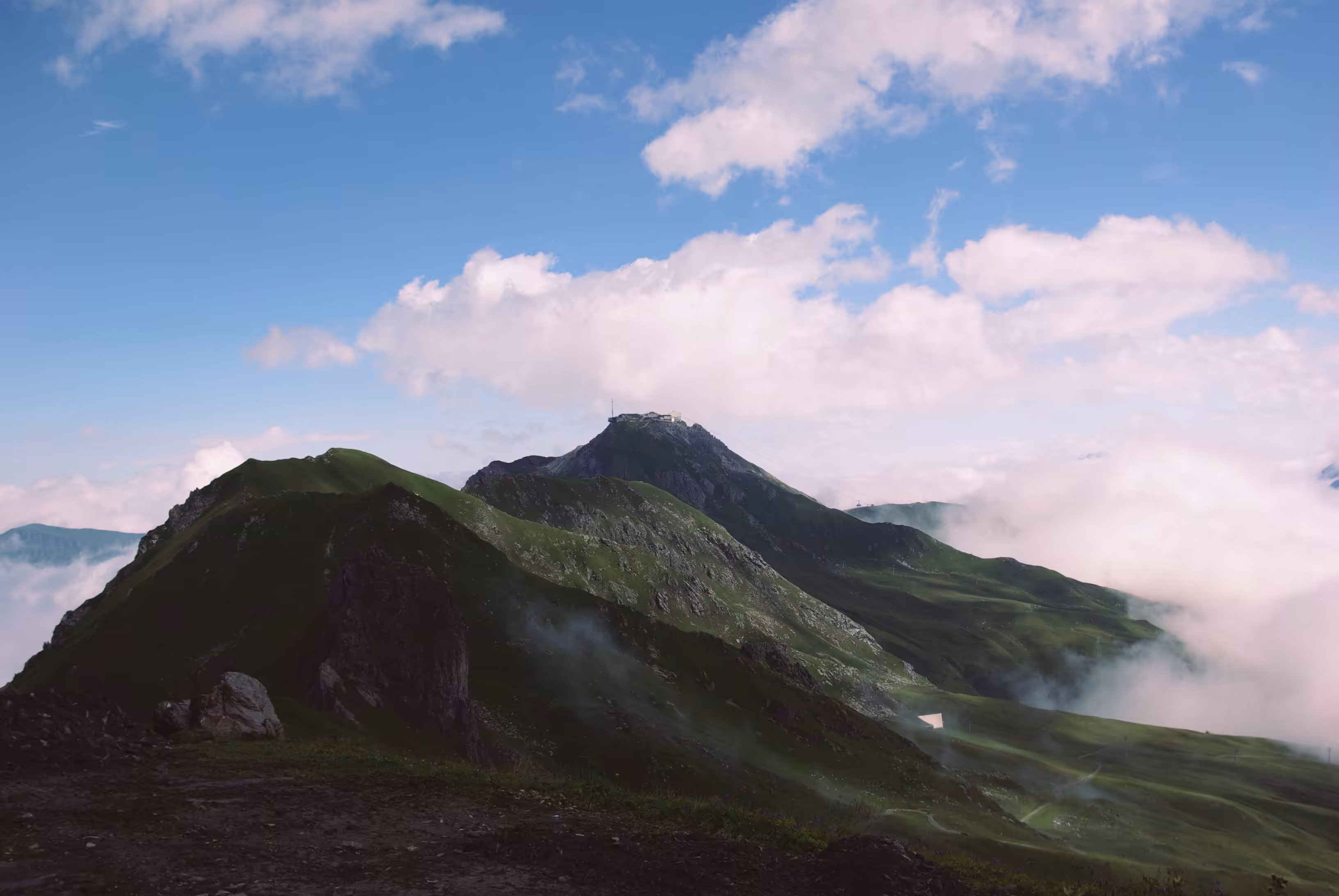 Mountain Station in the Alps