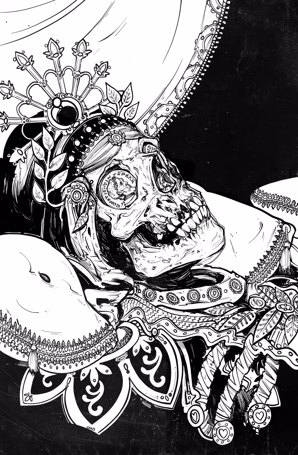 Inked poster for Copper Coins horror anthology!