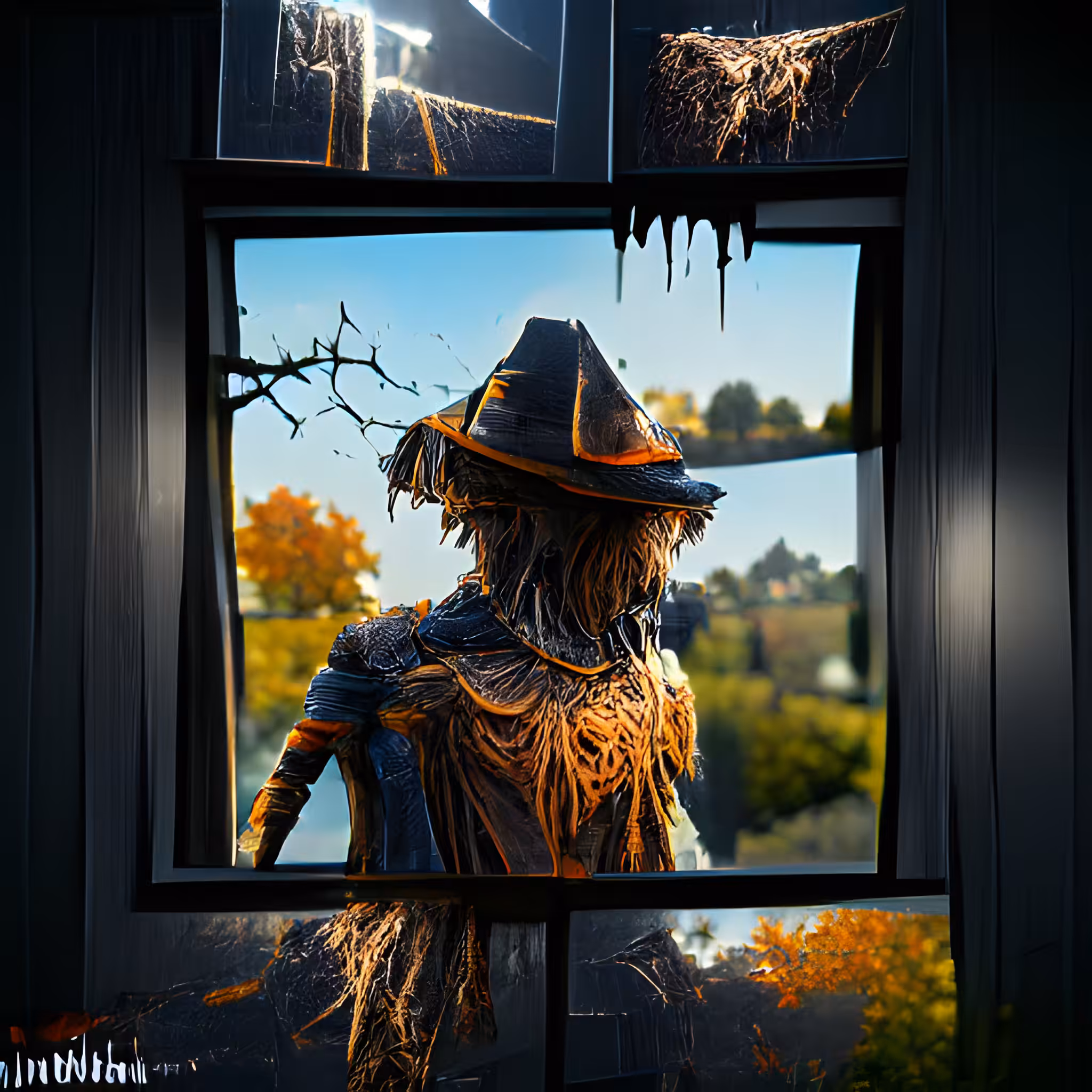 Scarecrow Standing in the Window
