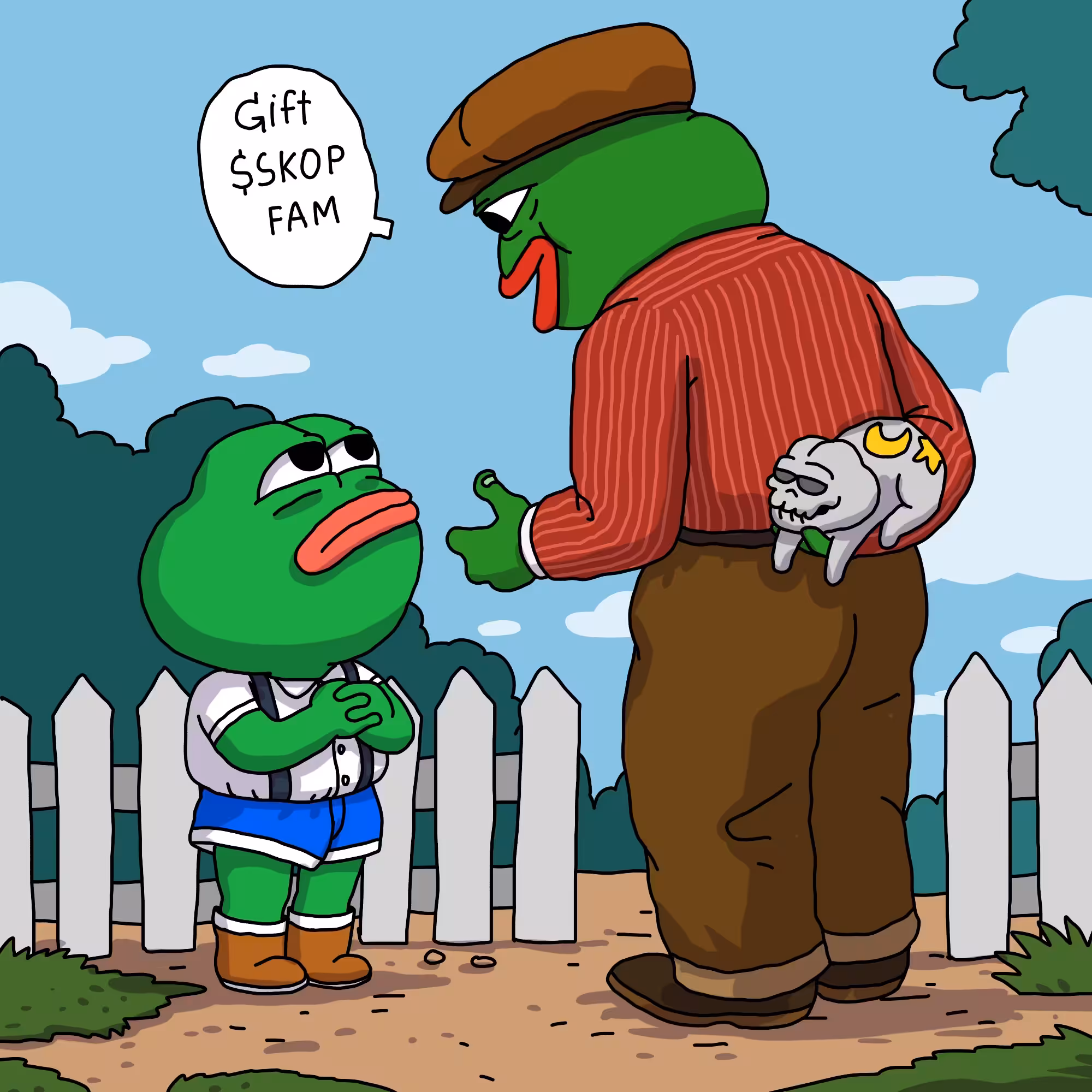 FROG MEME: Little boy waiting for a gift