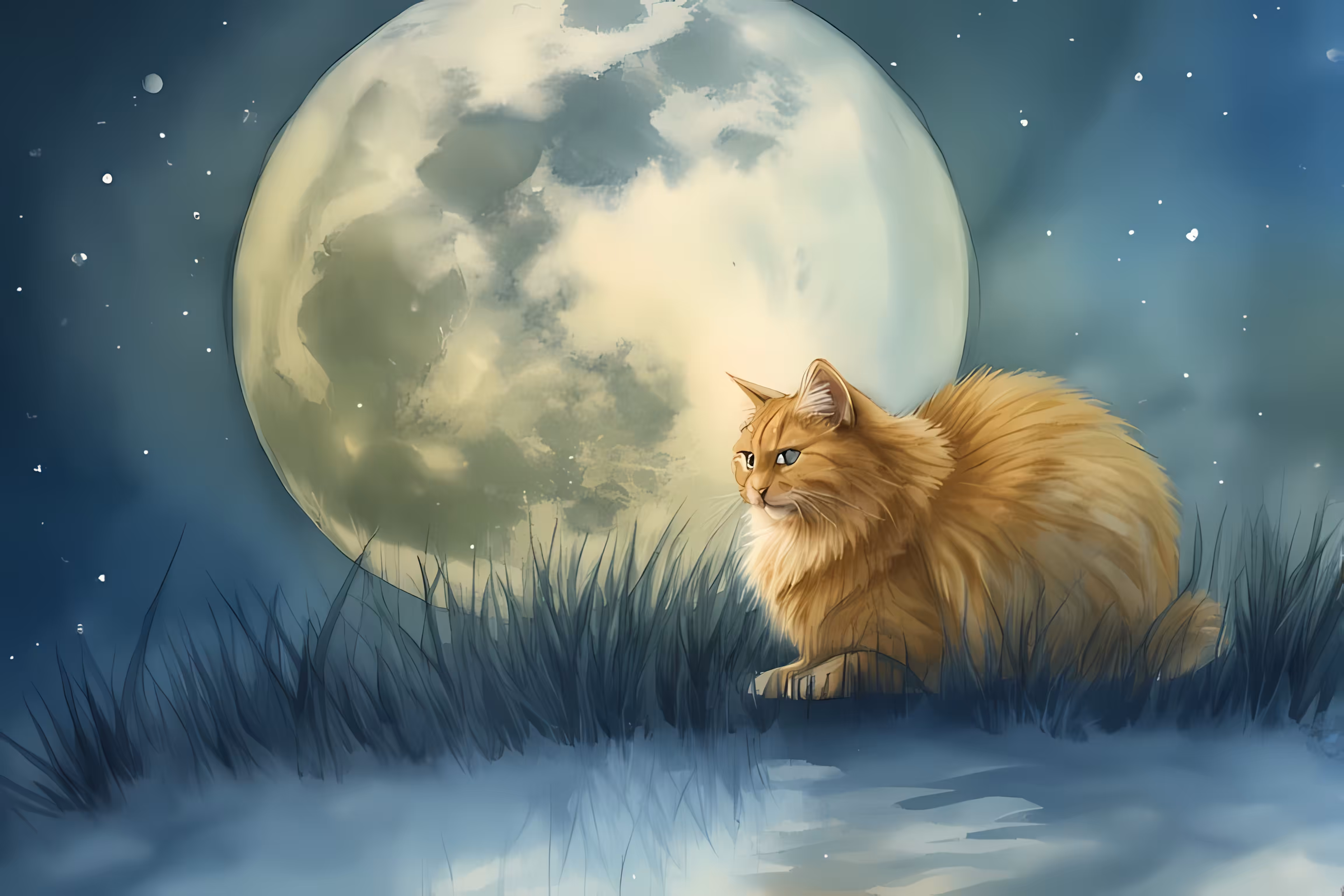 Cats in the Moonlight – Ethereal Watercolors