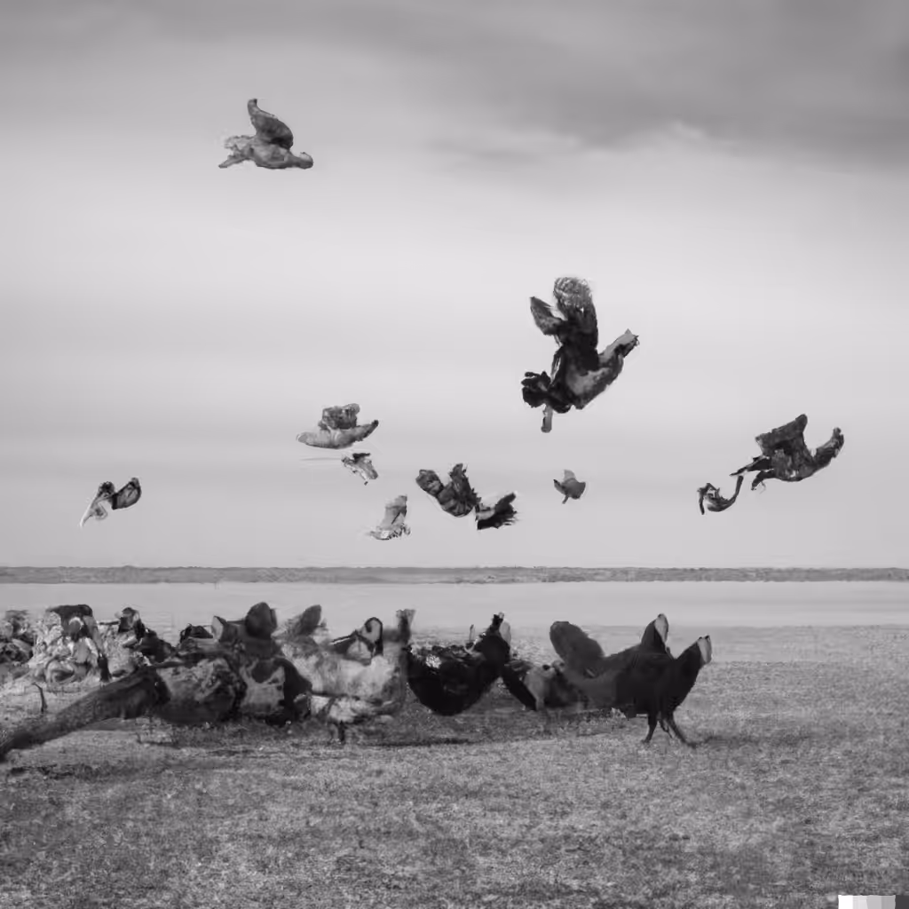 Flight of Chickens & Roosters